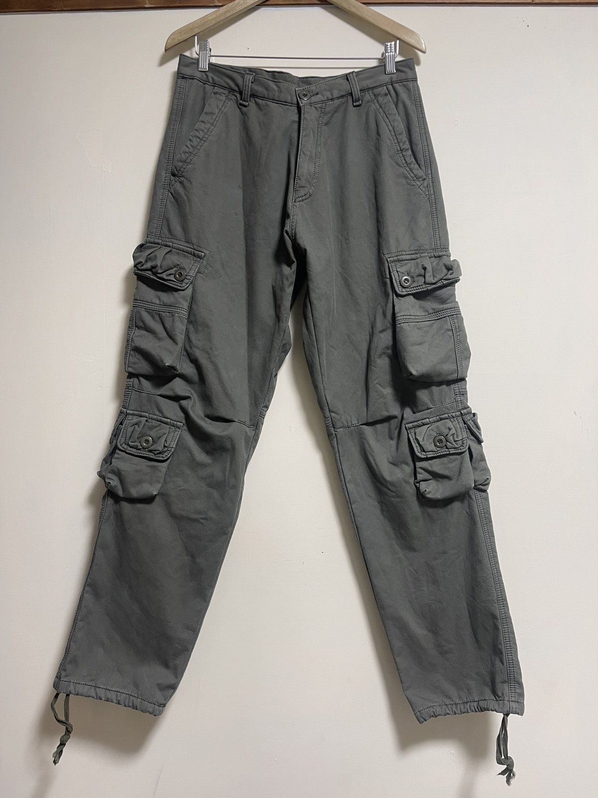 Japanese Brand Green olive Multipoket Cargo pants Y2k Baggy Size US 32 / EU 48 - 5 Thumbnail