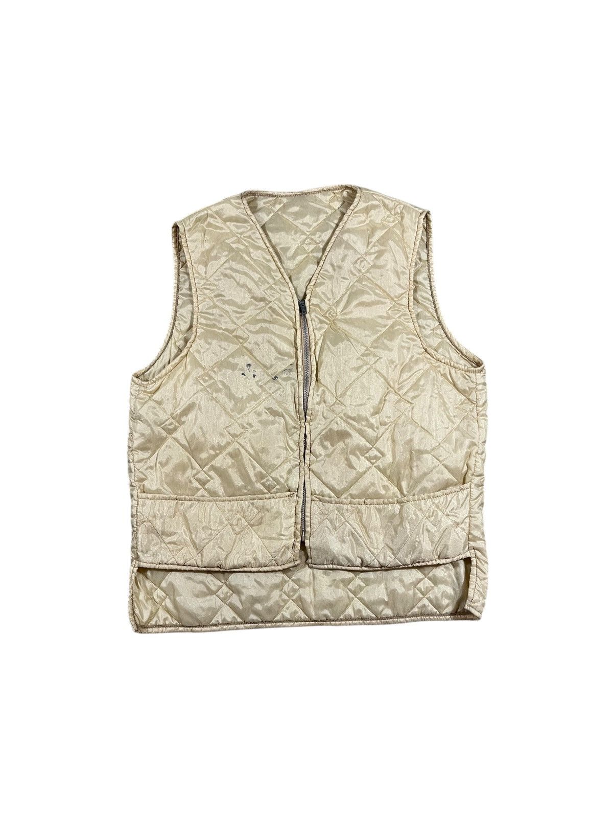 Vintage Vintage 60s Ivory Quilted Nylon Vest Size US M / EU 48-50 / 2 - 1 Thumbnail