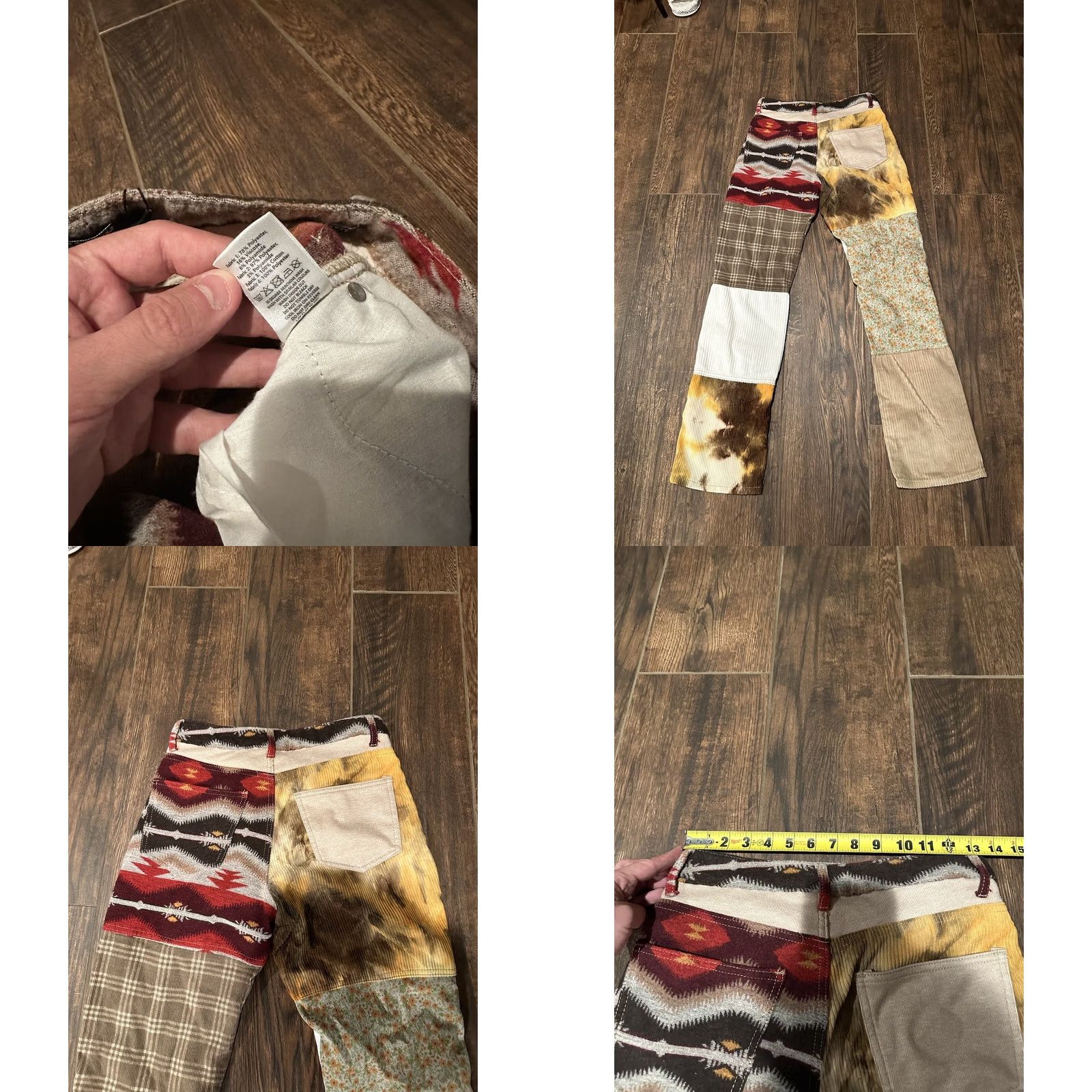 Jaded London Jaded London Pants Jeans Womens 26 Patchwork Corduroy Aztec Boyfriend Fit Straight NWT Size 26" / US 2 / IT 38 - 8 Thumbnail