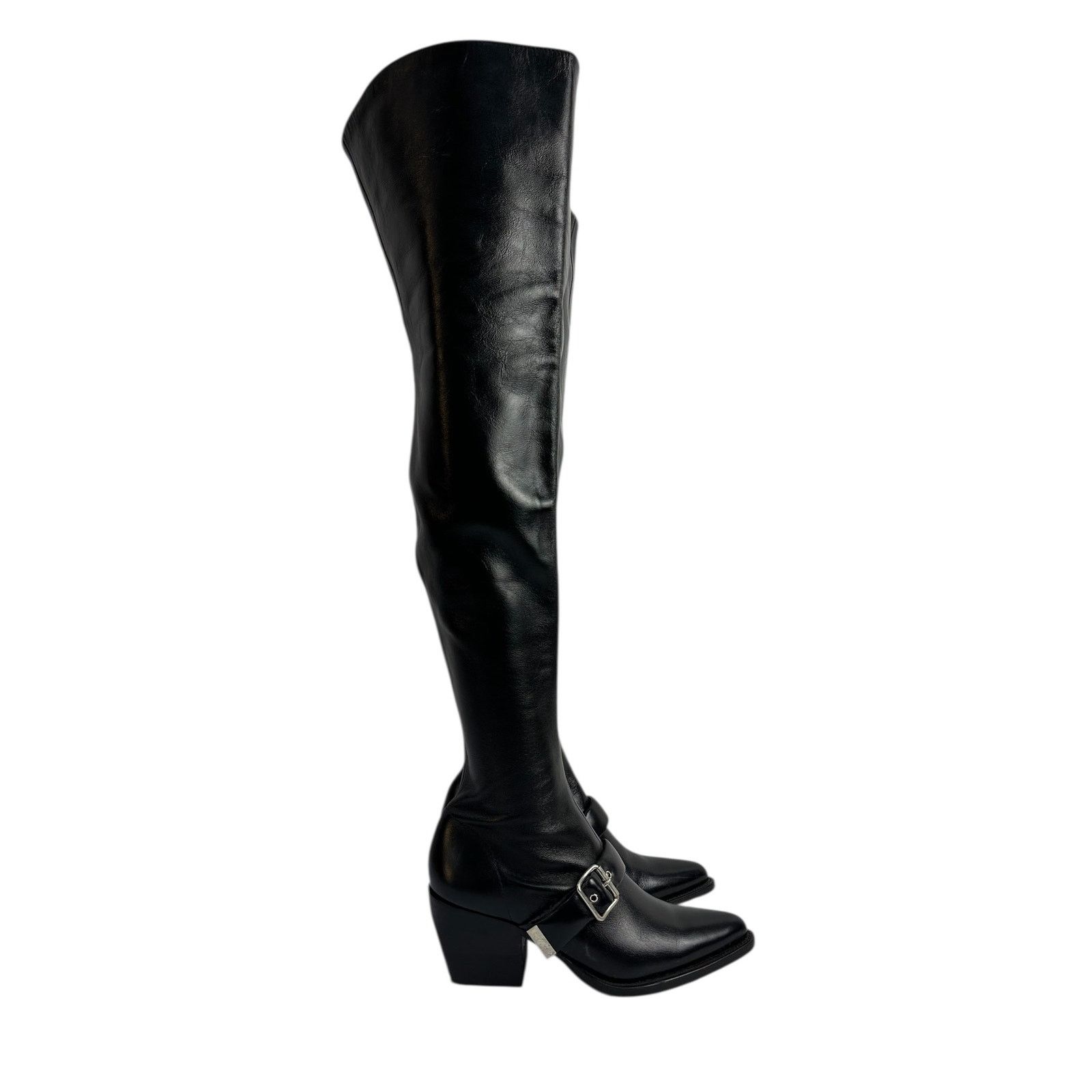 Chloe Chloe Leather Over-the Knee Buckle Block Heel Boots Sz.36.5 Size US 5.5 / IT 35.5 - 2 Thumbnail