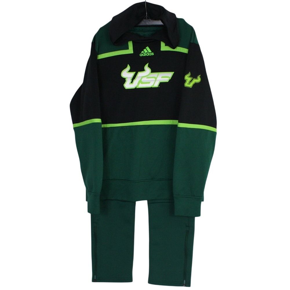 NCAA × Vintage Adidas USF Bulls Tracksuit Set Mens Large Team Issue Size US L / EU 52-54 / 3 - 1 Thumbnail