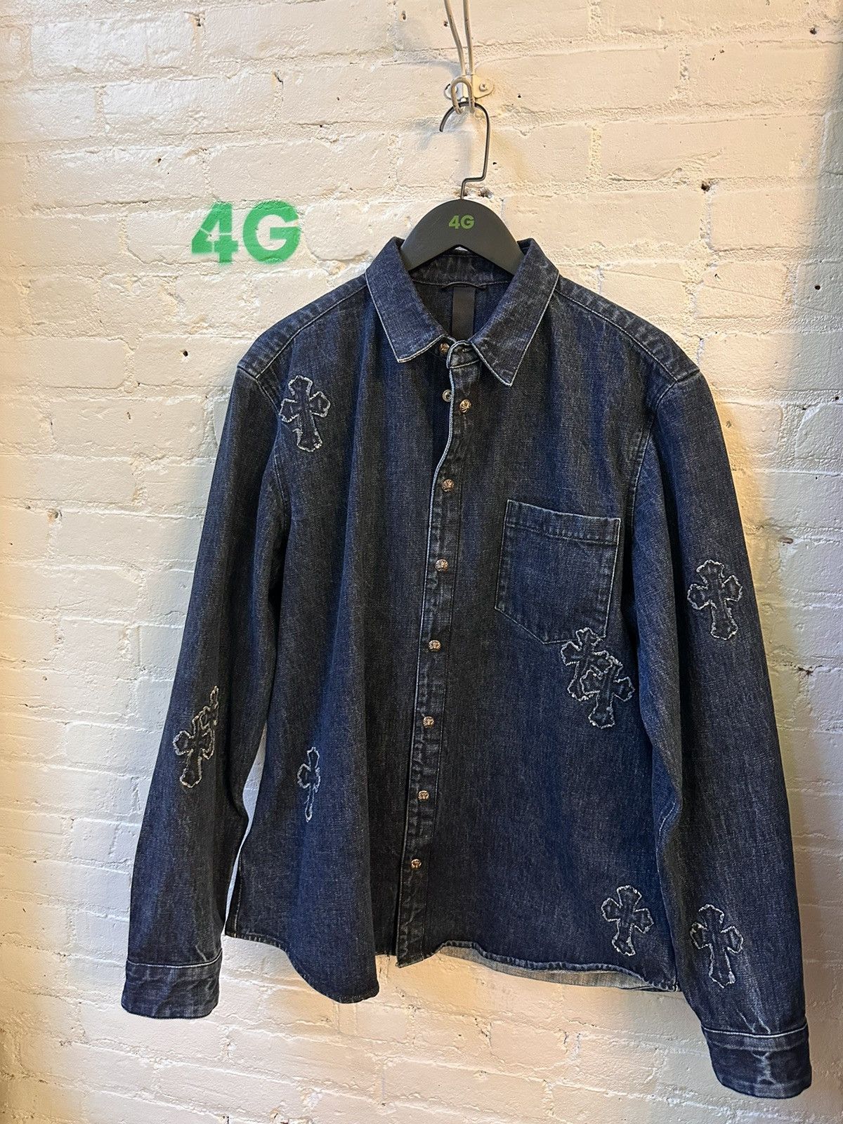 Chrome Hearts CHROME HEARTS NEW XXL 2XL DENIM CROSS JACKET SHIRT Size US XXL / EU 58 / 5 - 1 Thumbnail