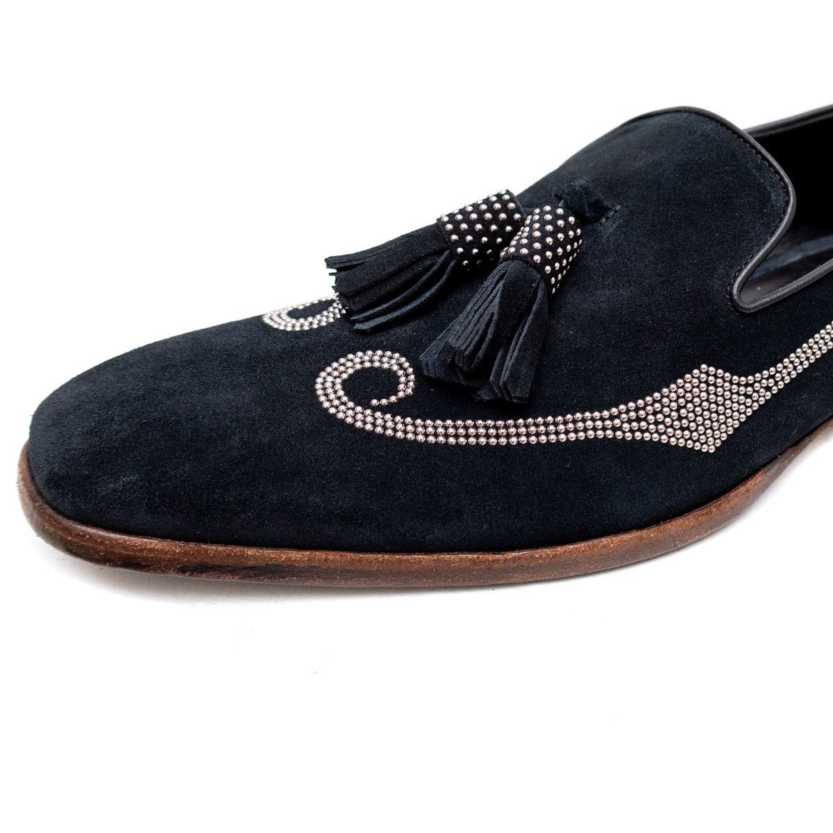Designer × Jimmy Choo Jimmy Choo Foxley Men’s Black Suede Tassel Loafers SzUS:10 Size US 10 / EU 43 - 7 Thumbnail