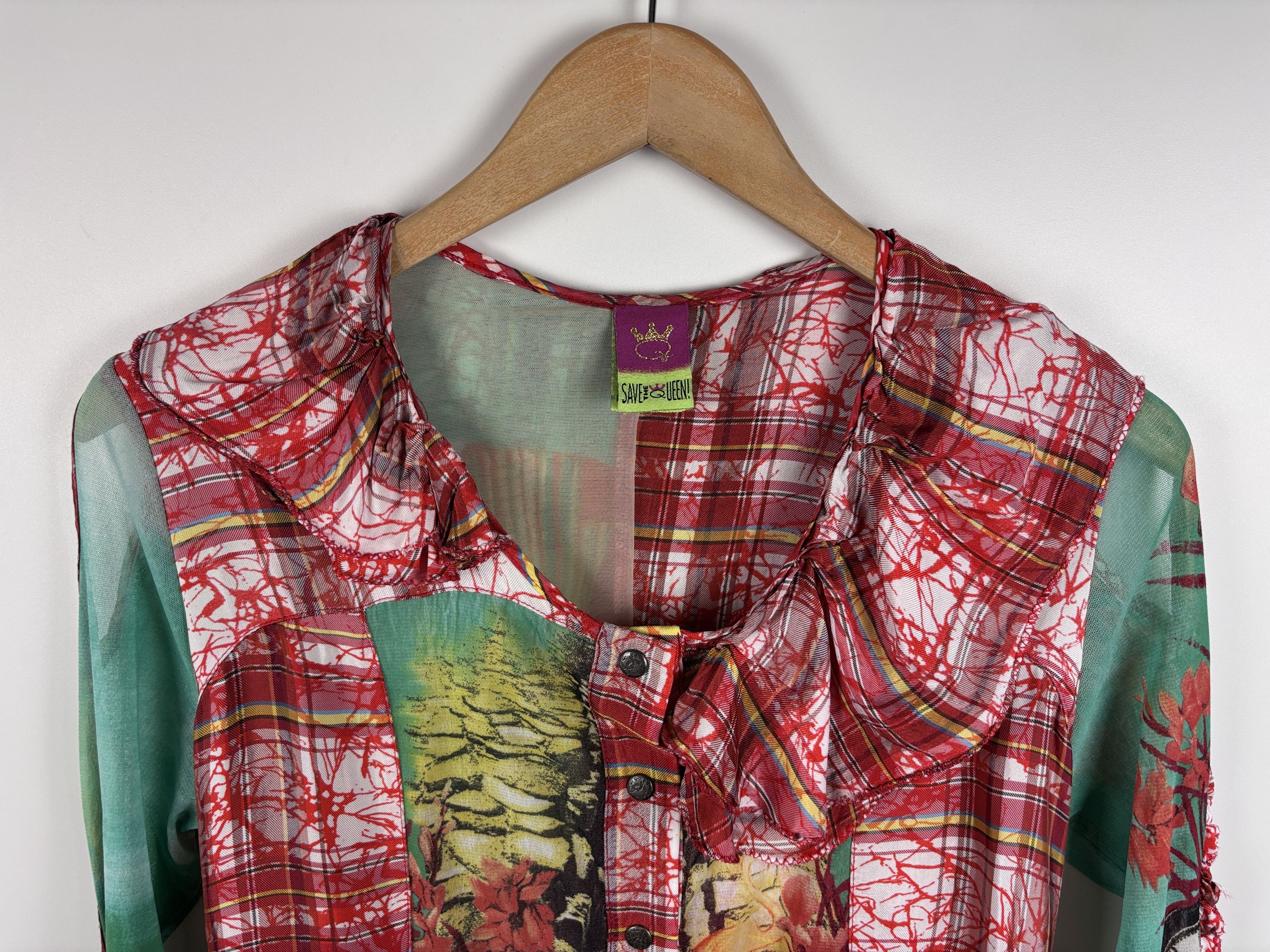 Other Womens Save The Queen Button Shirt Blouse Multicolor Size L Size L / US 10 / IT 46 - 2 Thumbnail