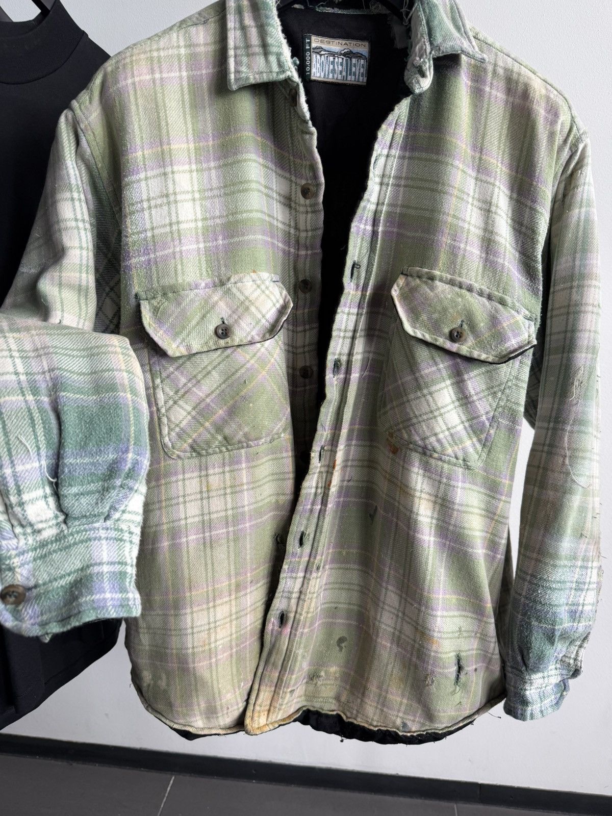 Vintage 90s Sickly Thrashed Distressed Padded Grunge Erd Flannel Size US M / EU 48-50 / 2 - 3 Thumbnail