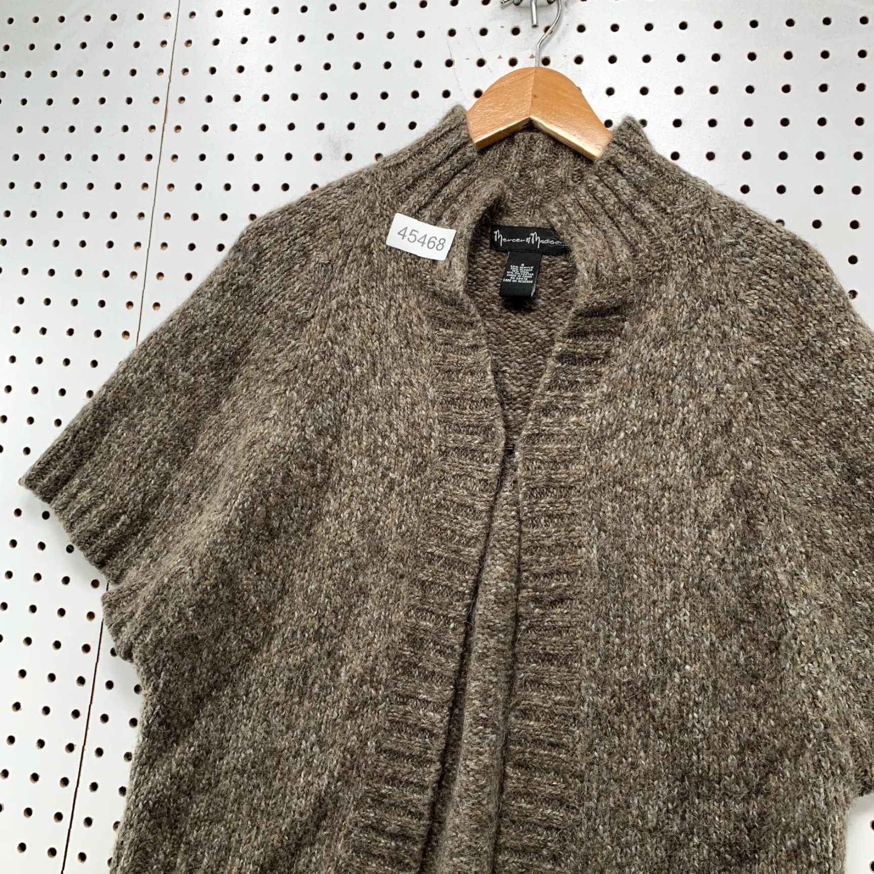 Madison VINTAGE Mercer & Madison Cardigan Cape Wool Sweater Womens Small Brown Alpaca Size S / US 4 / IT 40 - 5 Thumbnail