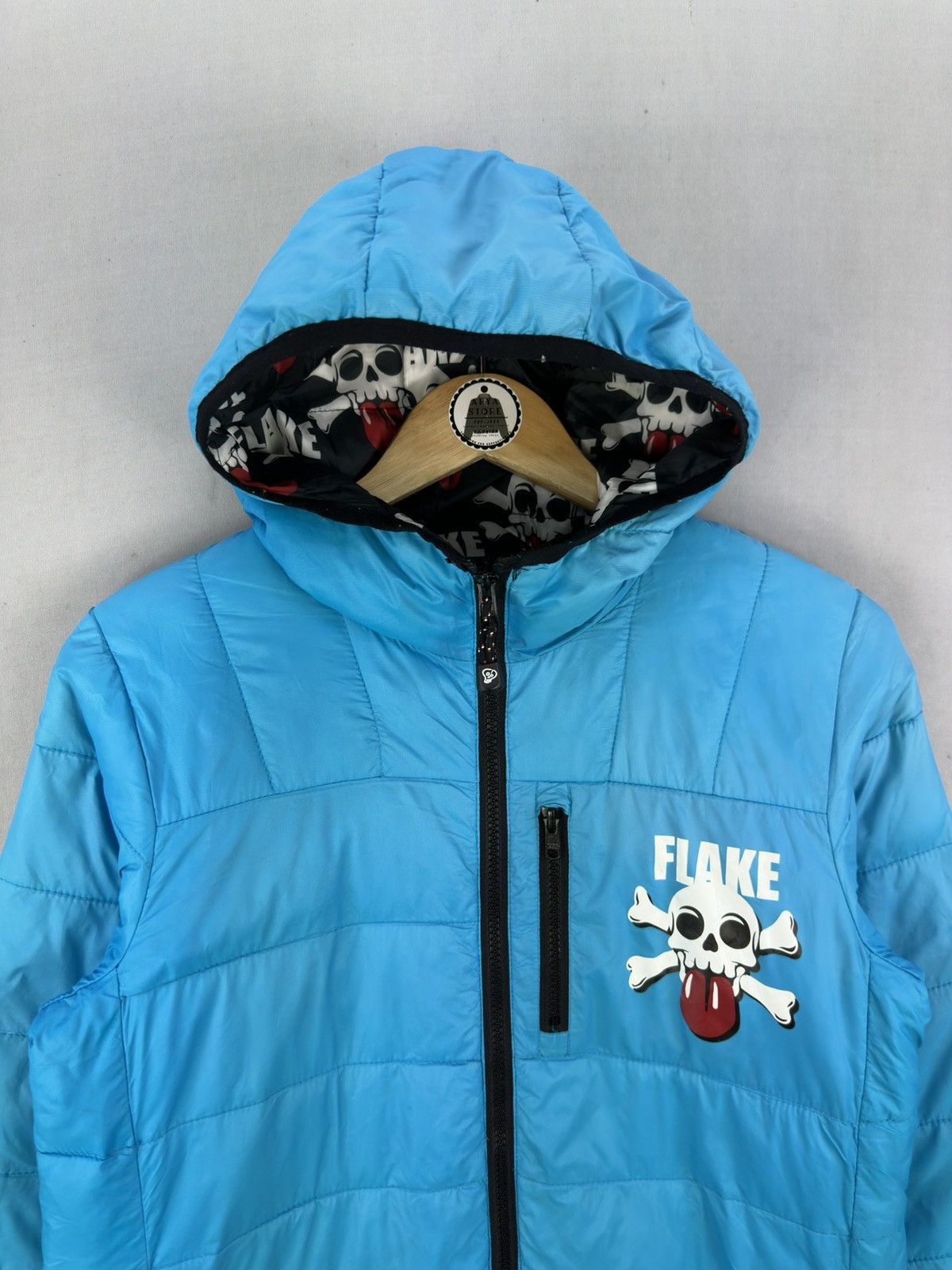 Japanese Brand Flake Big Logo Skull Light Puffer Reversible Jacket Size US S / EU 44-46 / 1 - 7 Thumbnail