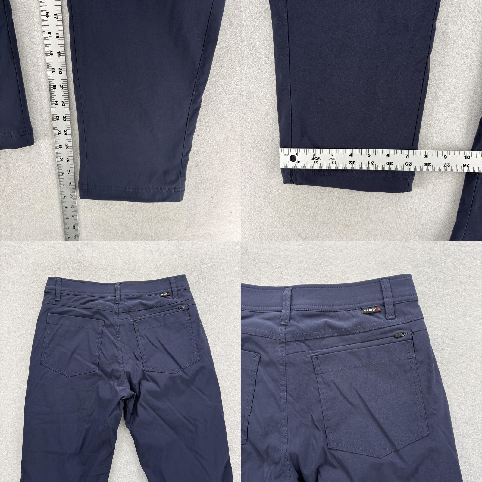 Vintage Gerry Pants Mens Blue 30x30 Regular Fit Stretch Winter Fleece Lined Chino Size US 30 / EU 46 - 8 Thumbnail