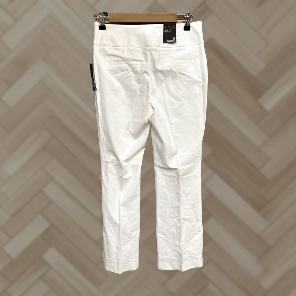 Vintage VINTAGE INC International Concepts Women’s Wide Leg Pants White 6 NWT Size 28" / US 6 / IT 42 - 1 Thumbnail