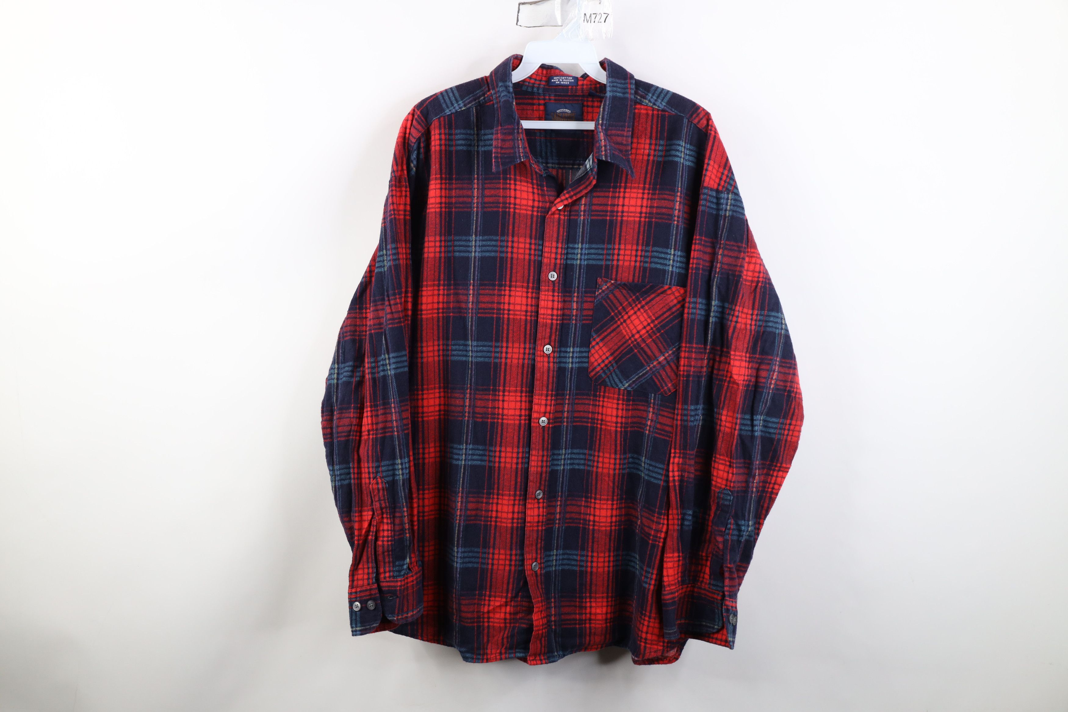 Vintage Vintage 90s Streetwear Collared Button Shirt Red Plaid Size US XL / EU 56 / 4 - 1 Thumbnail