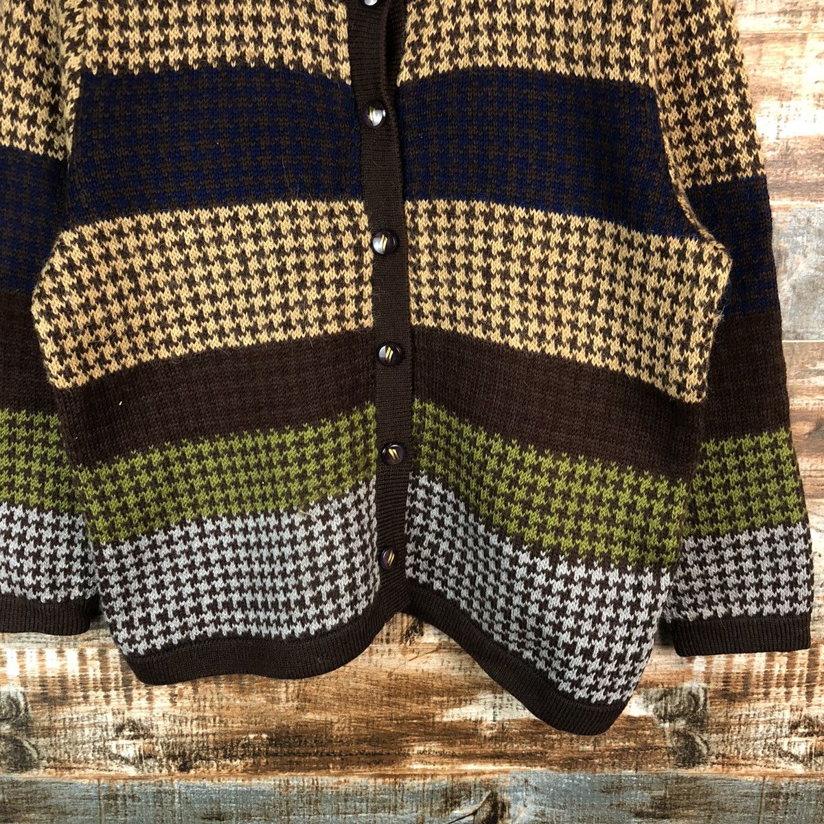 Homespun Knitwear × Japanese Brand Japan stripe vintage Brown Knitwear #A1819 Size XS / US 0-2 / IT 36-38 - 6 Thumbnail