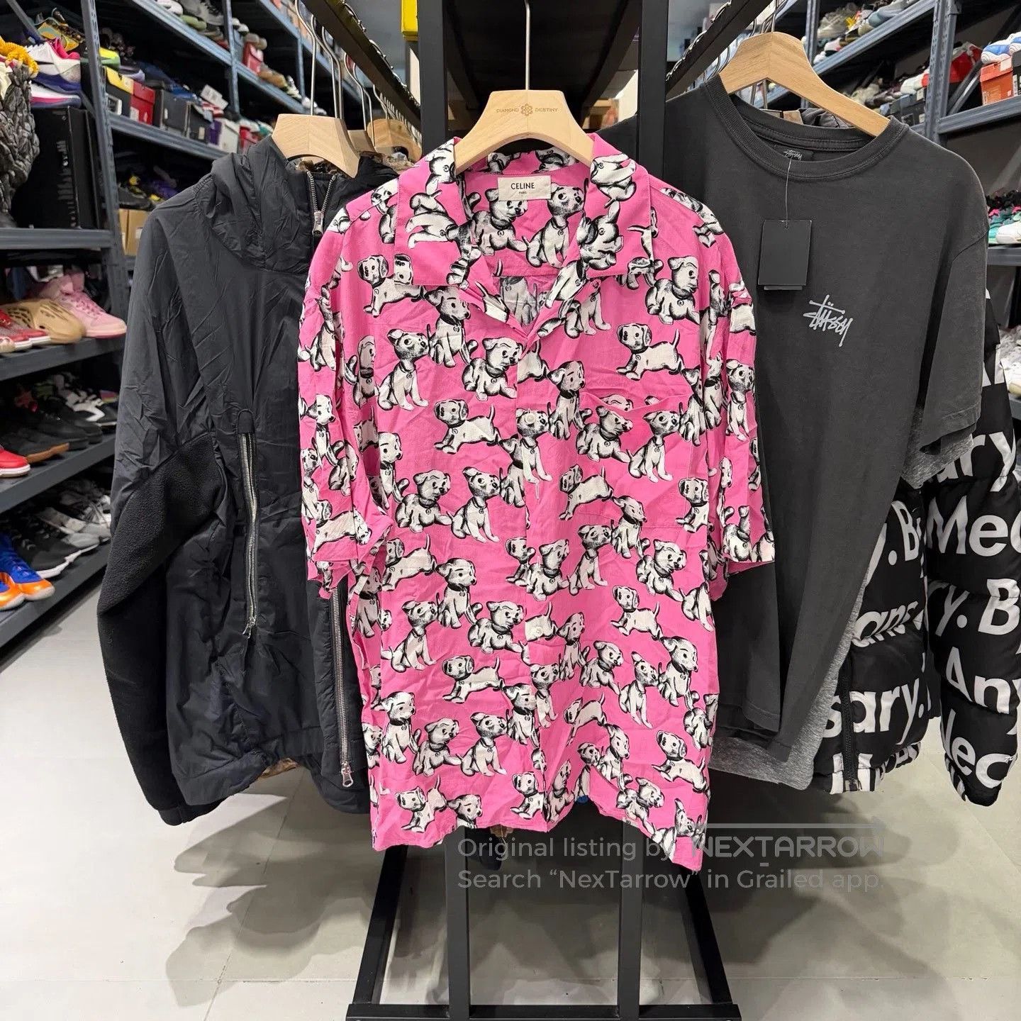 Celine Celine Pink Puppy Short-Sleeve Shirt. Size S / US 4 / IT 40 - 1 Thumbnail