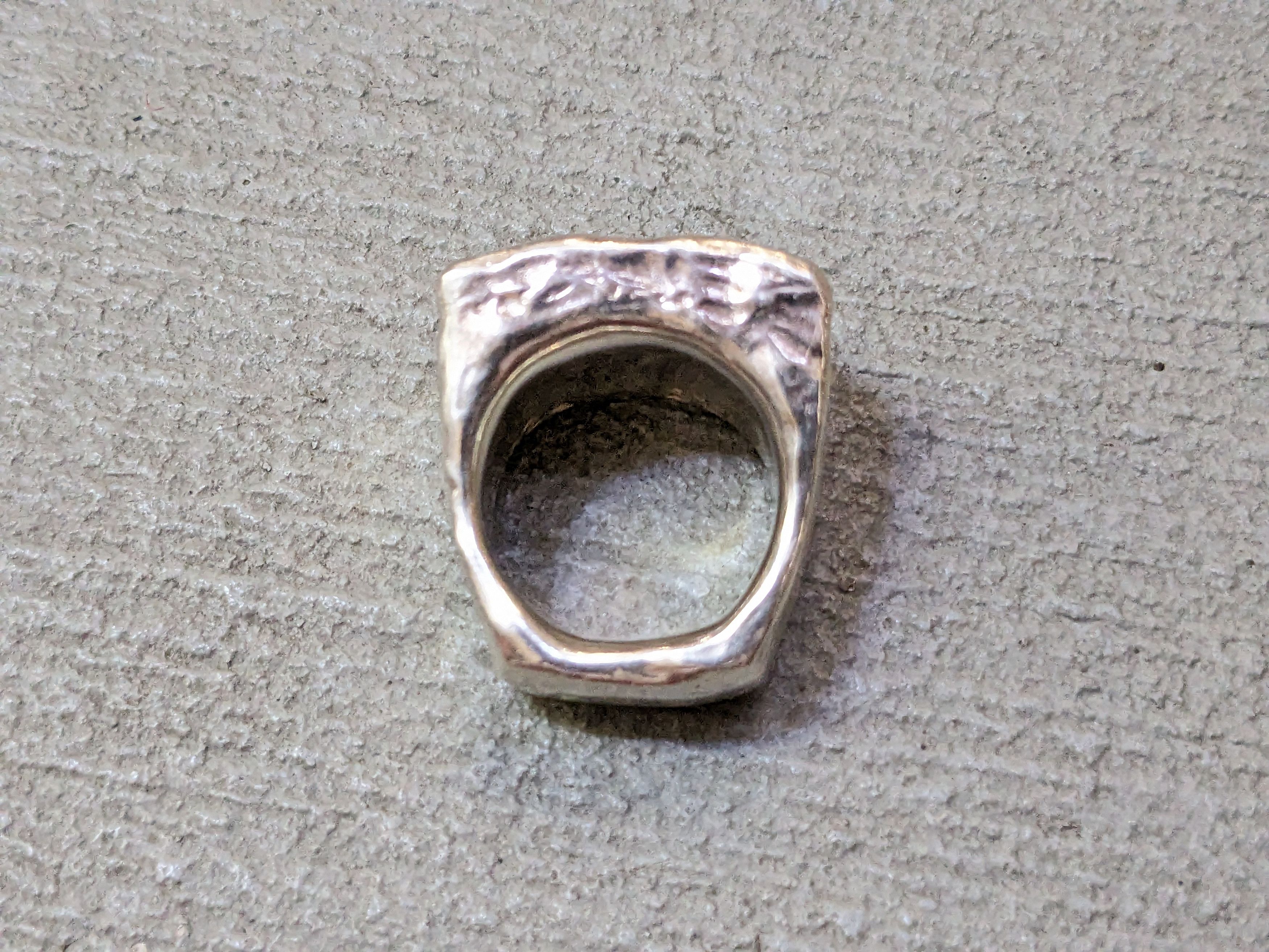 Jewelry Vintage Sterling Silver Ring Size 7.5 Hammered Modern Y2K Size ONE SIZE - 6 Thumbnail