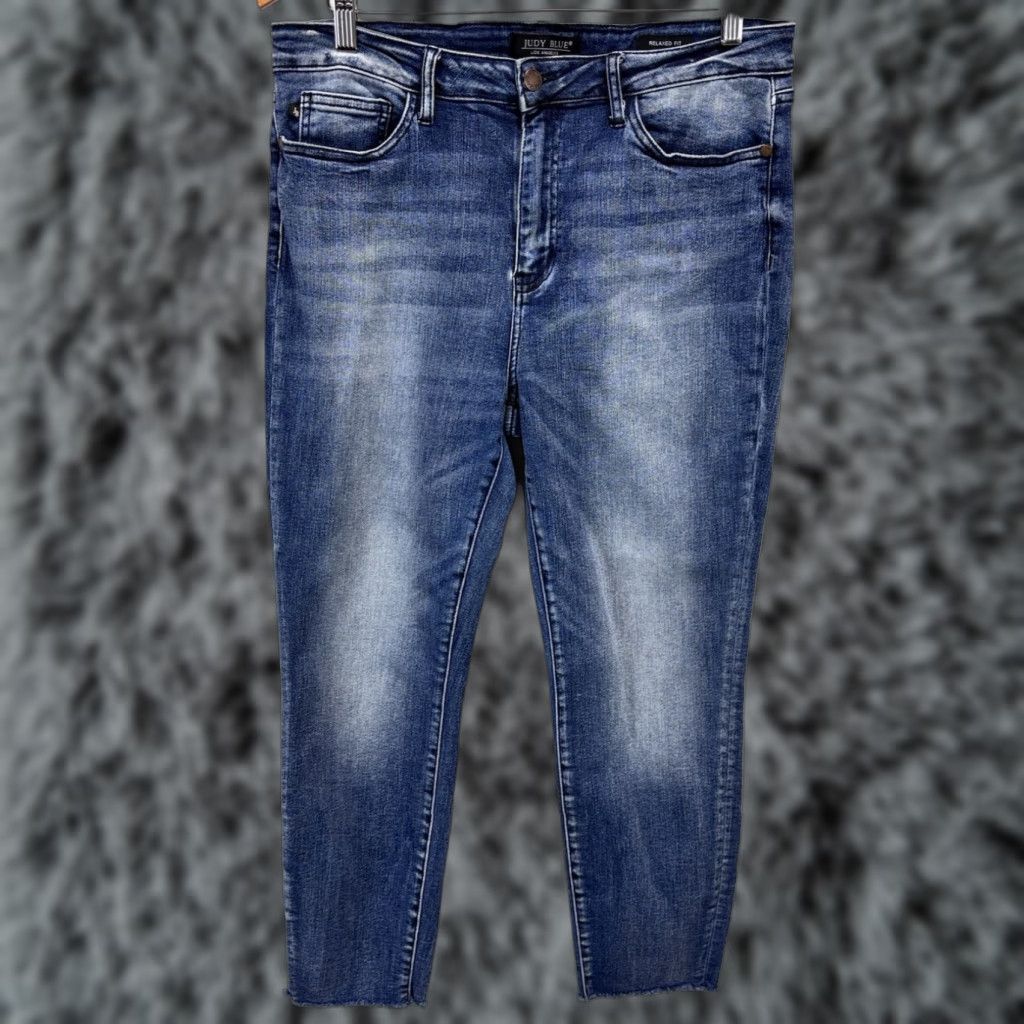 Vintage Judy Blue Relaxed Fit Womens Jeans Size 15 32 Blue Stretch Distressed Raw Hem Womens Size 24" / US 00 / IT 34 - 1 Thumbnail