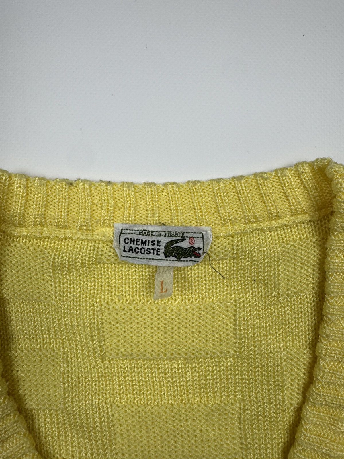 Lacoste Vintage 90s Lacoste V-neck Woman's Sweater Size L / US 10 / IT 46 - 4 Thumbnail