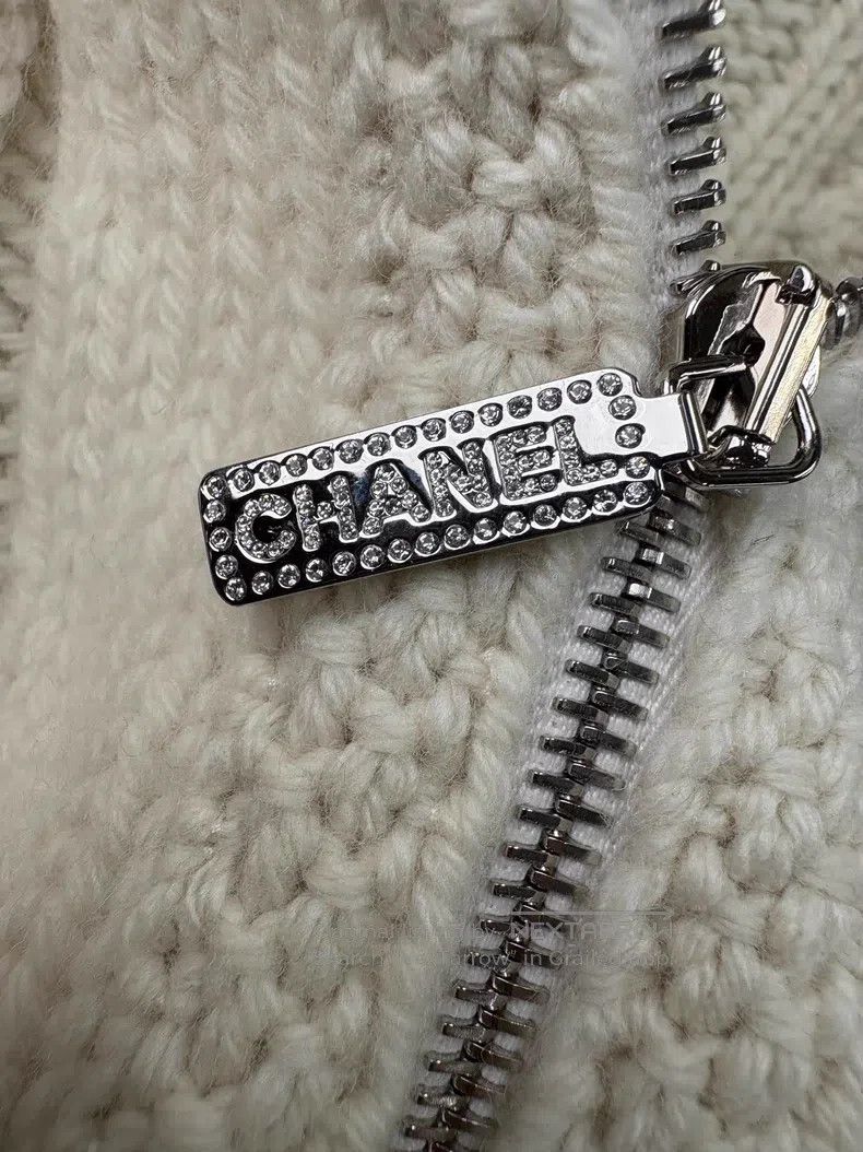 Chanel Chanel 24N Ski Series White Lapel Hemp Knitted Jacket Size XXS / US 00 / IT 34 - 6 Thumbnail