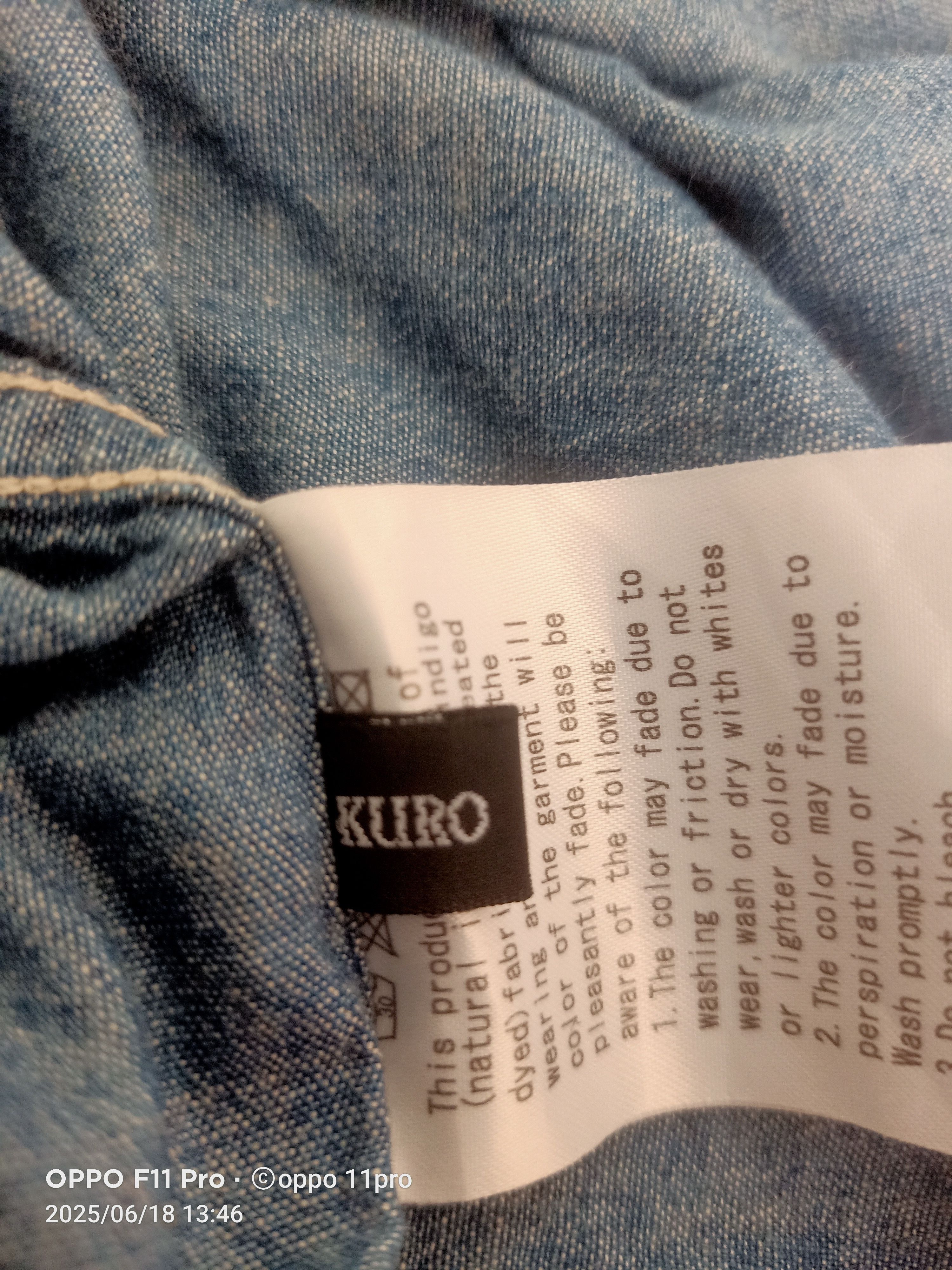 Japanese Brand × KURO Kuro Chambray SELVEDGE Men Shirt Button Up Size US L / EU 52-54 / 3 - 13 Thumbnail