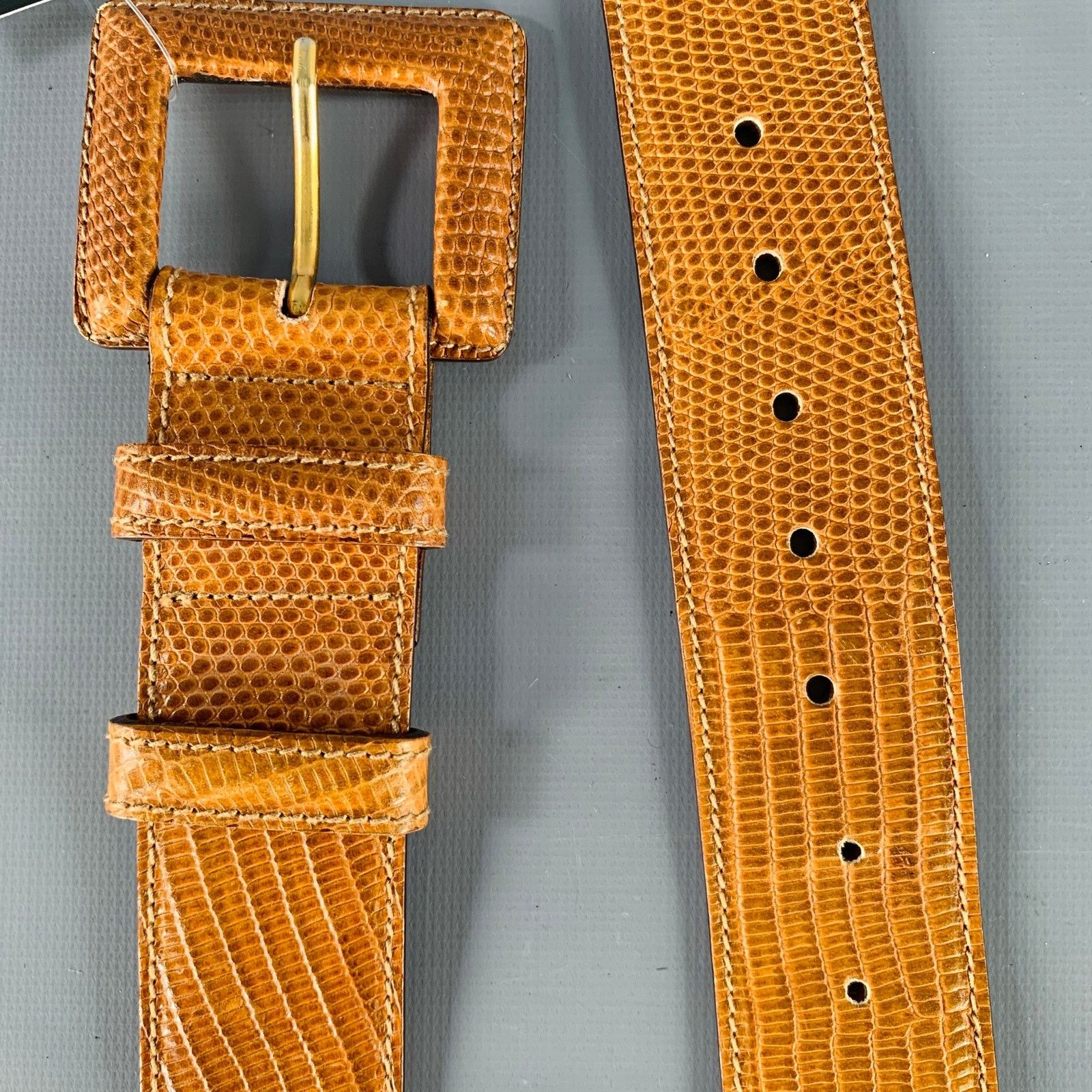 Other IL RICCIO Brown Snake Embossed Leather Belt Size ONE SIZE - 8 Thumbnail
