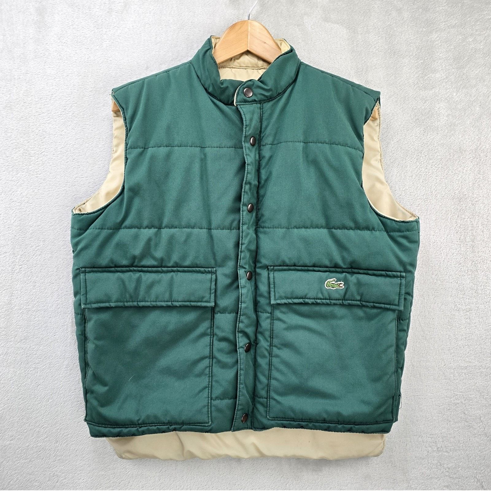 Lacoste Vintage Lacoste Puffer Vest Mens Medium Green 90s Revirsible Size US M / EU 48-50 / 2 - 1 Thumbnail