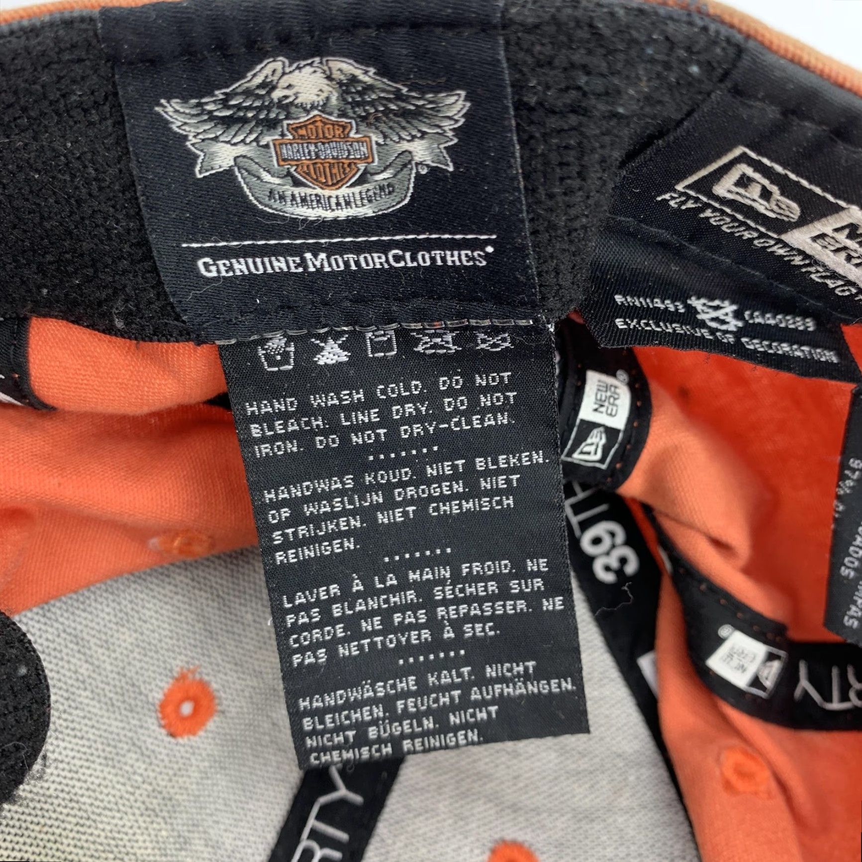 Harley Davidson Harley-Davidson Hat Cap Fitted Mens Small Black Orange Skull New Era 39THIRTY Size ONE SIZE - 7 Thumbnail