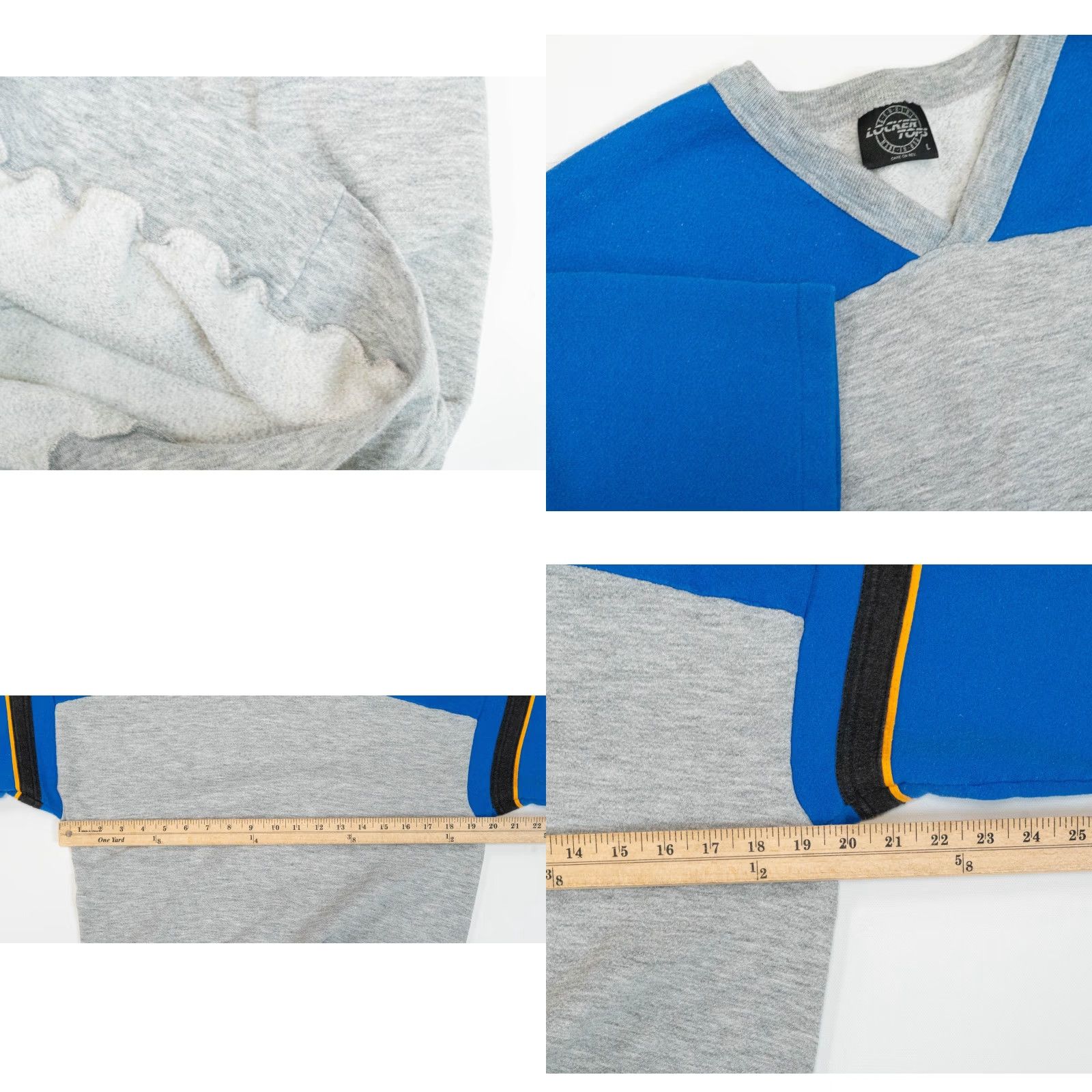 Russell Athletic VINTAGE Russell Athletic Short Sleeve Sweatshirt Men L Gray Blue 80s Gym Top Crew Neck Pullover Logo US Made True Vintage Mens Size US L / EU 52-54 / 3 - 8 Thumbnail