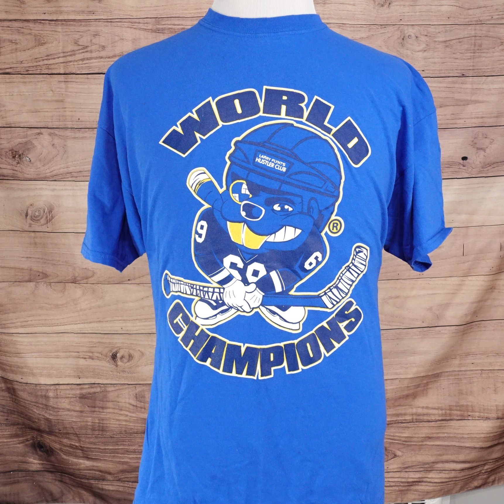 Gildan Vintage Larry Flynt's Hustler Club St Louis Blues Hockey World Champions T-Shirt 2XL Mens Size US XXL / EU 58 / 5 - 2 Thumbnail