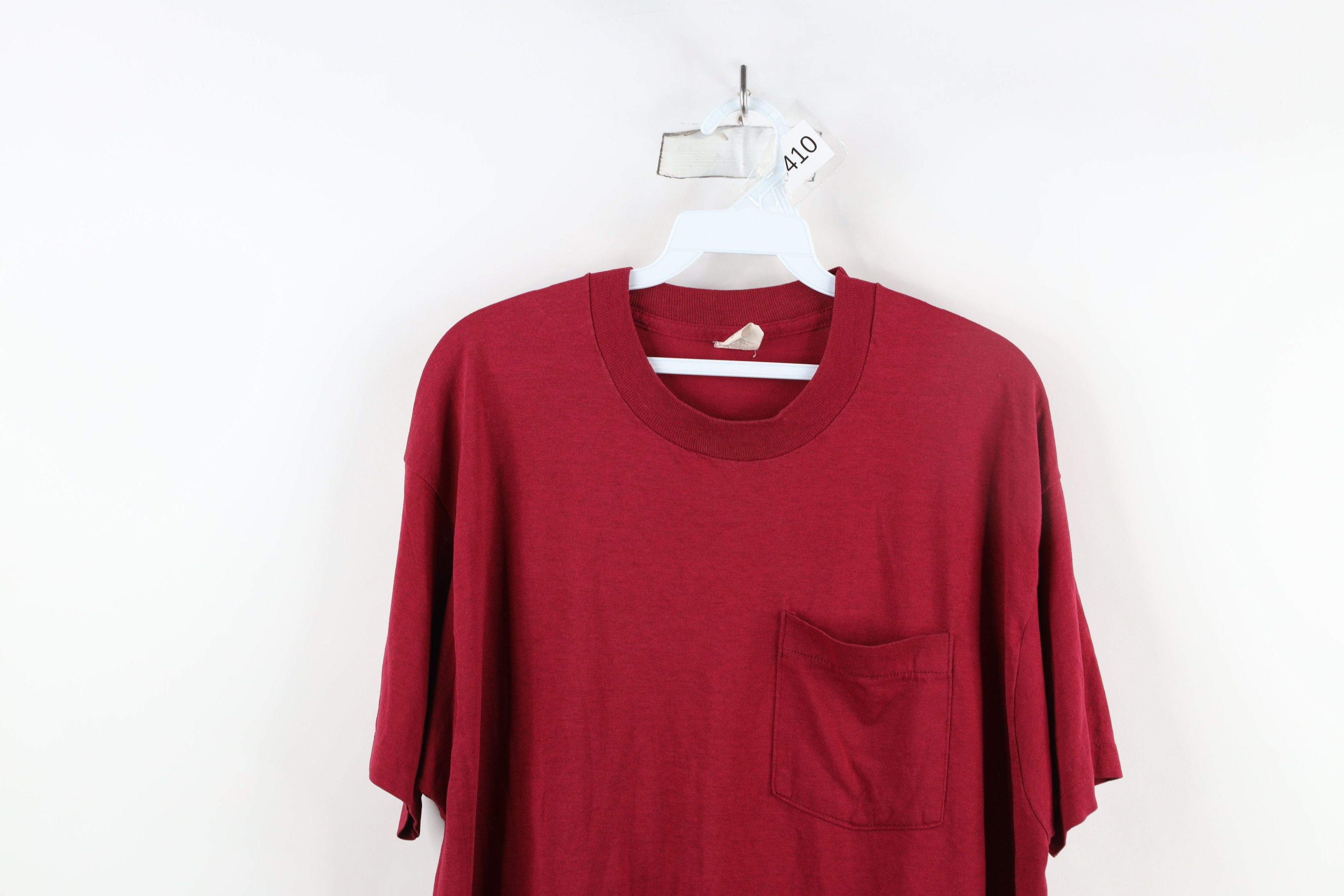 Vintage Vintage 90s Streetwear Short Sleeve Pocket T-Shirt Red USA Size US XXL / EU 58 / 5 - 2 Thumbnail
