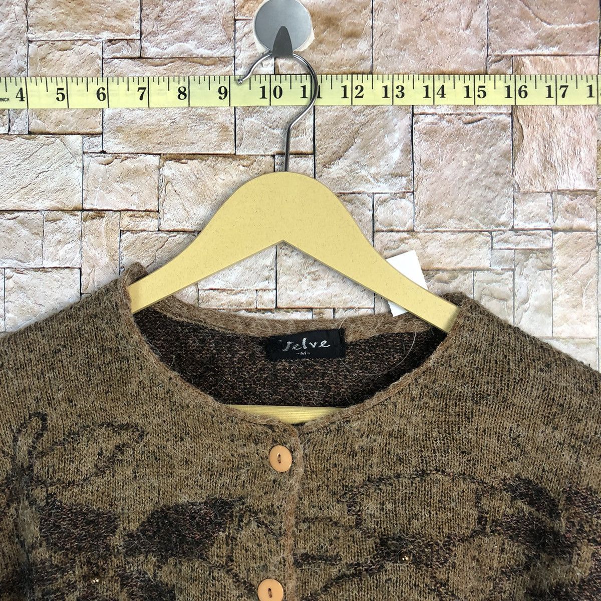 Japanese Brand Velve Brown mohair vintage Cardigan Knitwear #A763 Size S / US 4 / IT 40 - 4 Thumbnail
