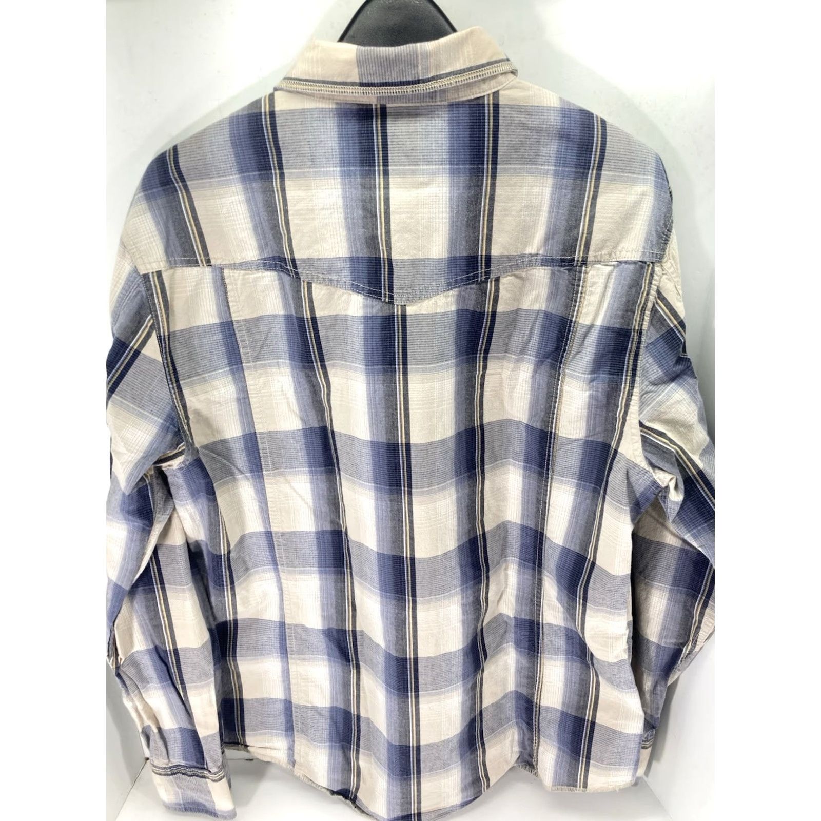 BKE VINTAGE BKE Buckle Pearl Snap Shirt Men XL Blue Plaid Long Sleeve Slim Fit Western Size US XL / EU 56 / 4 - 6 Thumbnail