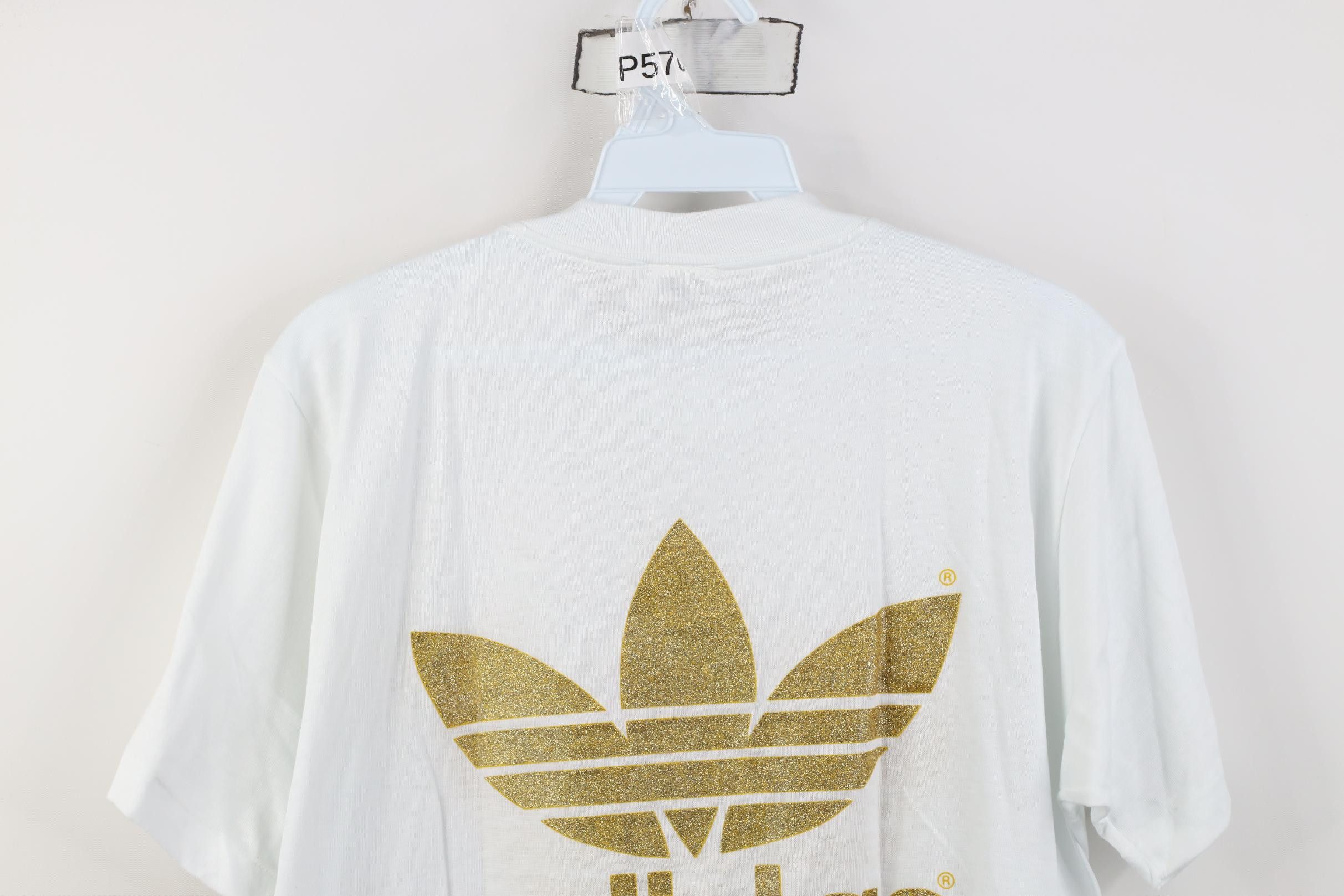 Adidas Deadstock Vintage 80s Adidas Olympics Gold Trefoil T-Shirt Size US M / EU 48-50 / 2 - 13 Thumbnail