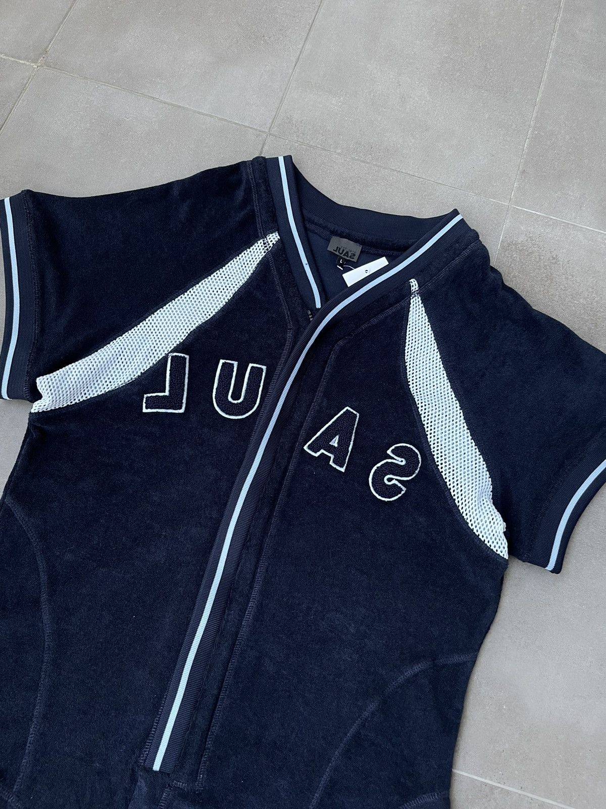 Saul Nash !DS! SS23 Saul Nash Big Logo Navy Paneled Zipped Top Size US M / EU 48-50 / 2 - 10 Thumbnail