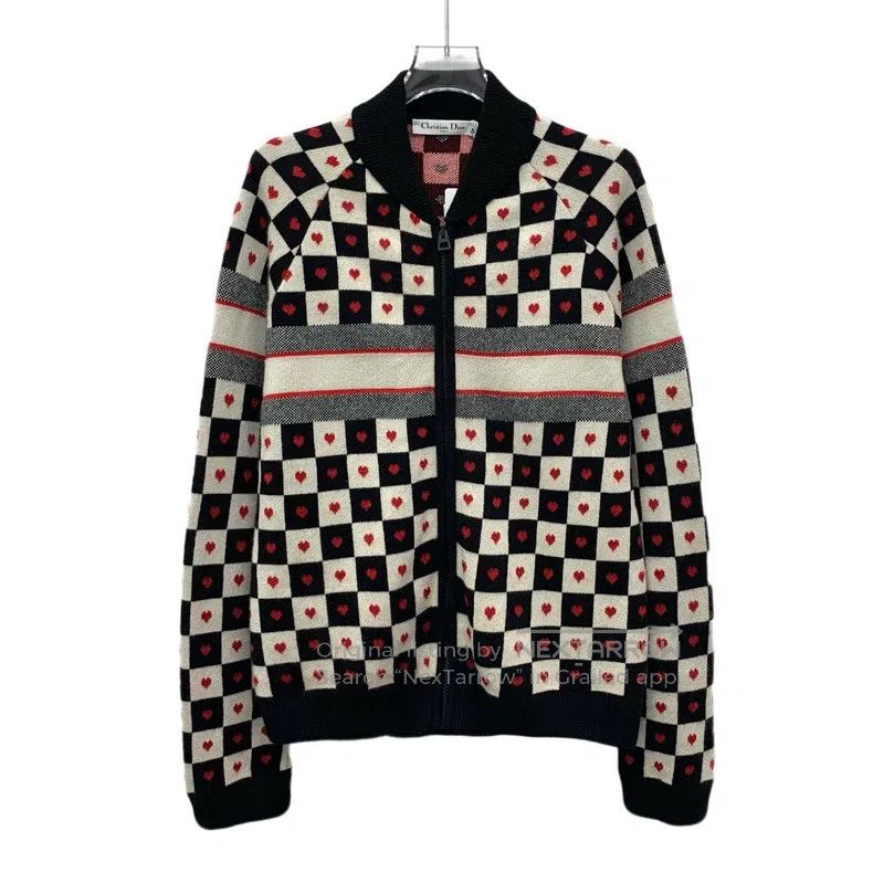Dior Dior Colour block love plaid cashmere stand-up collar zipp Size XS / US 0-2 / IT 36-38 - 1 Thumbnail