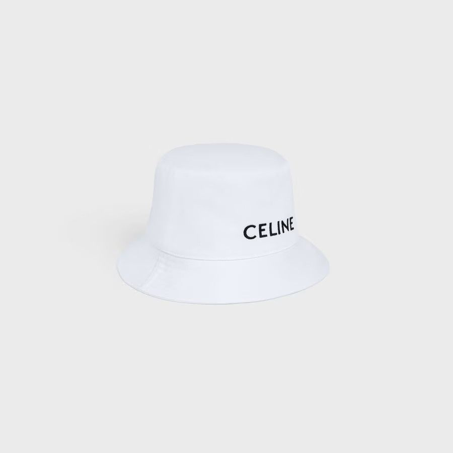 Celine o1loc1c0525 Size: OS/Bucket Hat in Cotton in White Size ONE SIZE - 2 Thumbnail