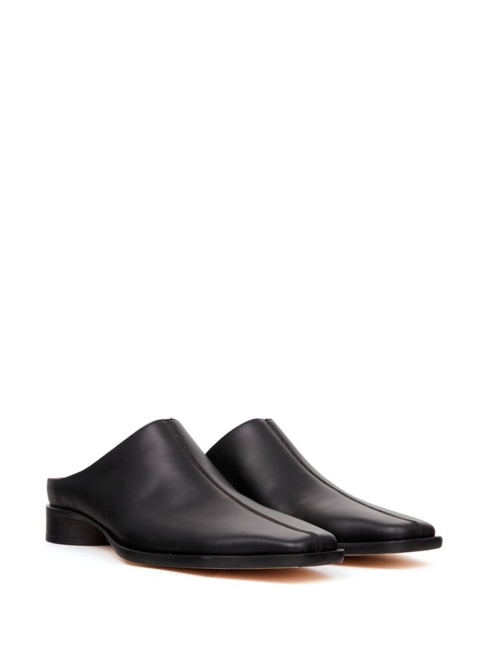 Maison Margiela oc11z1025 Square-Toe Leather Slippers in Black Size US 11 / EU 44 - 2 Thumbnail