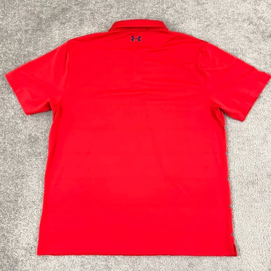 Under Armour Under Armour Polo Shirt Mens XL Red Gray Striped Heatgear Performance Golf Sport Size US XL / EU 56 / 4 - 7 Thumbnail