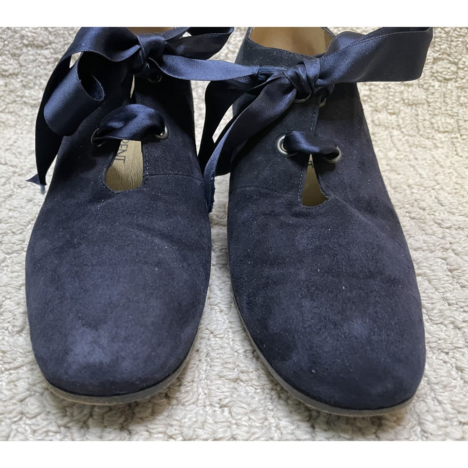 Yves Saint Laurent Yves Saint Lauren Shoes 9M Navy Blue Lace Up Victorian Look Size US 9 / IT 39 - 10 Thumbnail
