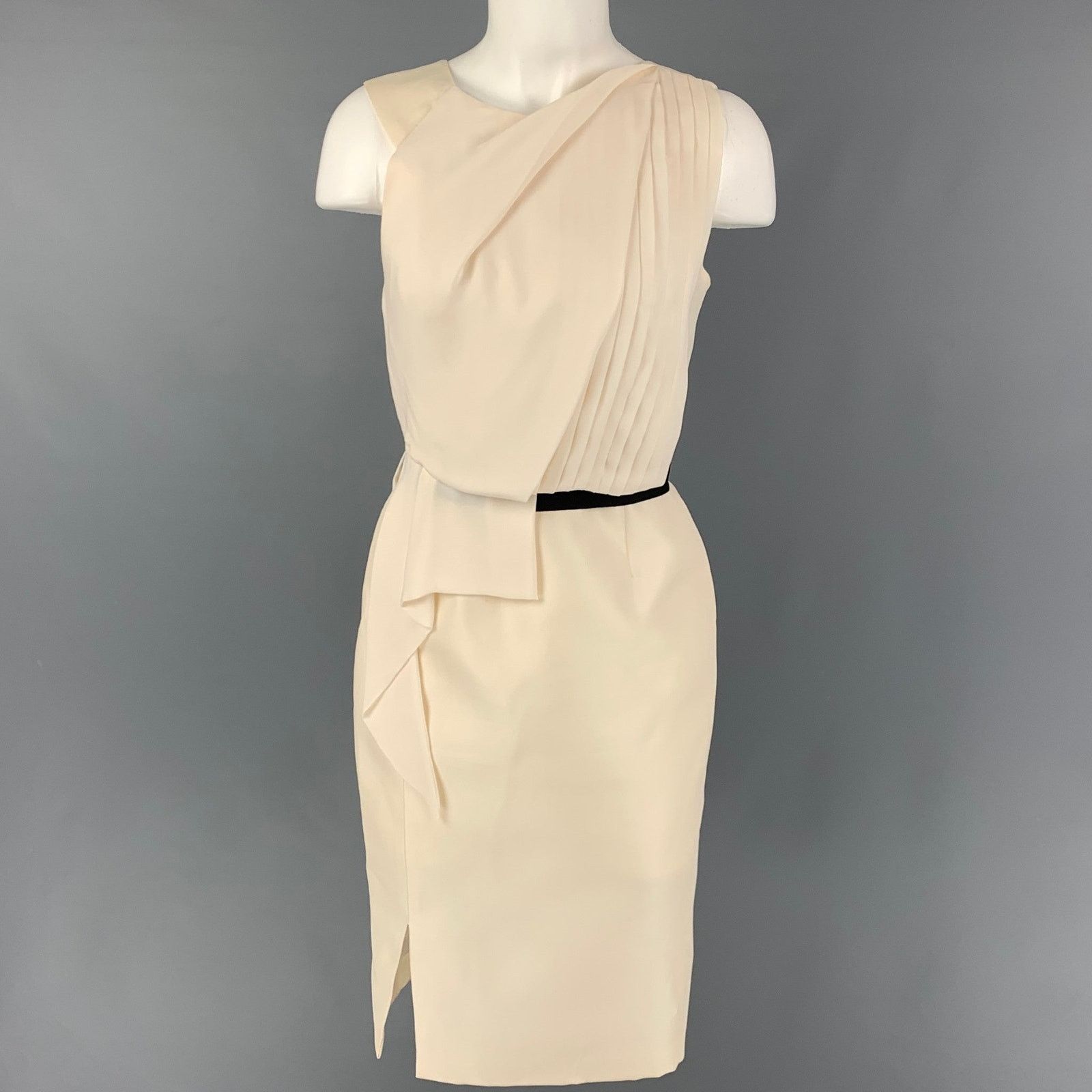 Other J.MENDEL Size 4 Cream Silk Sleeveless Cocktail Dress Size S / US 4 / IT 40 - 1 Thumbnail