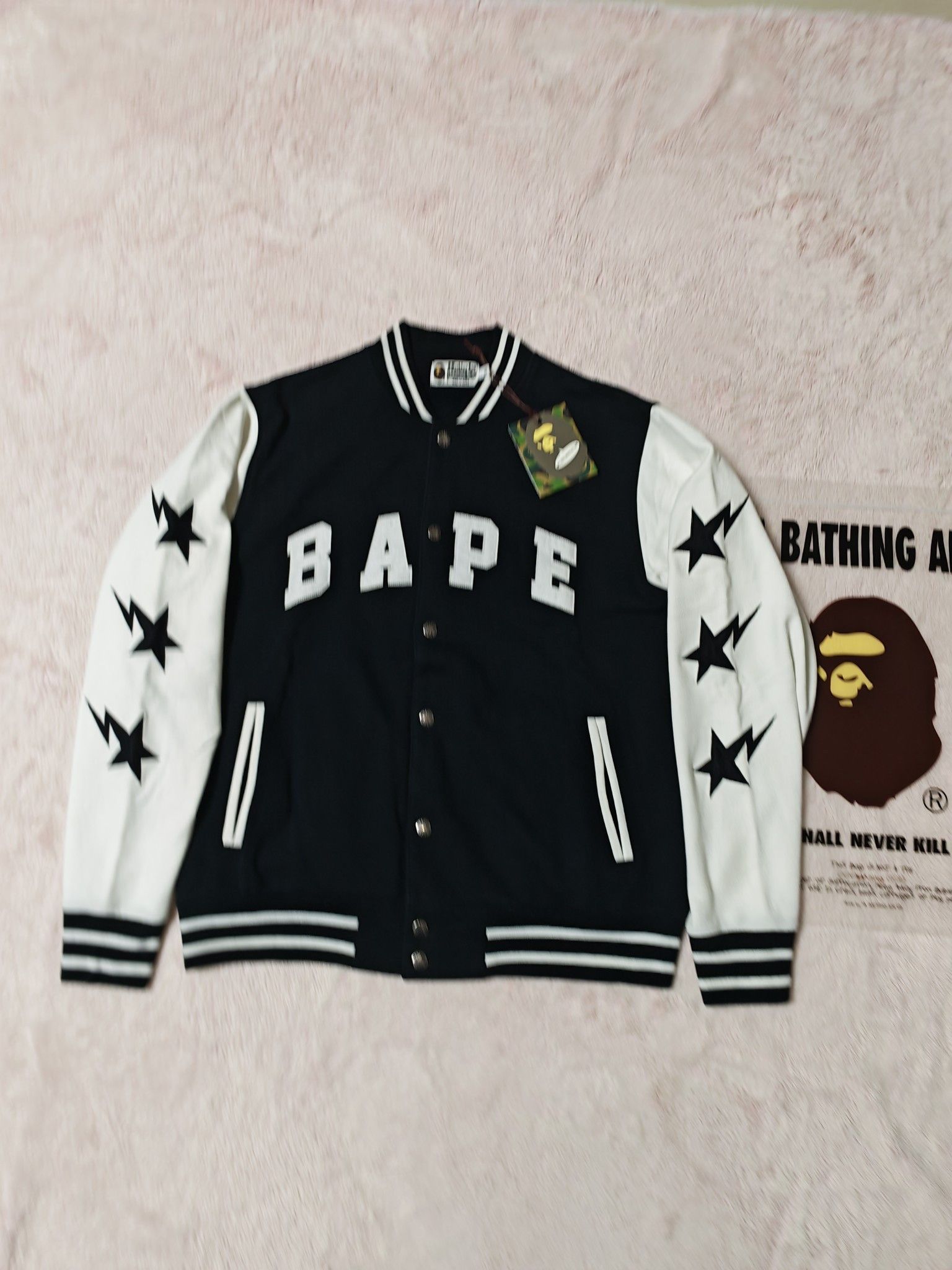 Bape A Bathing Ape Star Logo Varsity Jacket Size XL Size US XL / EU 56 / 4 - 1 Thumbnail