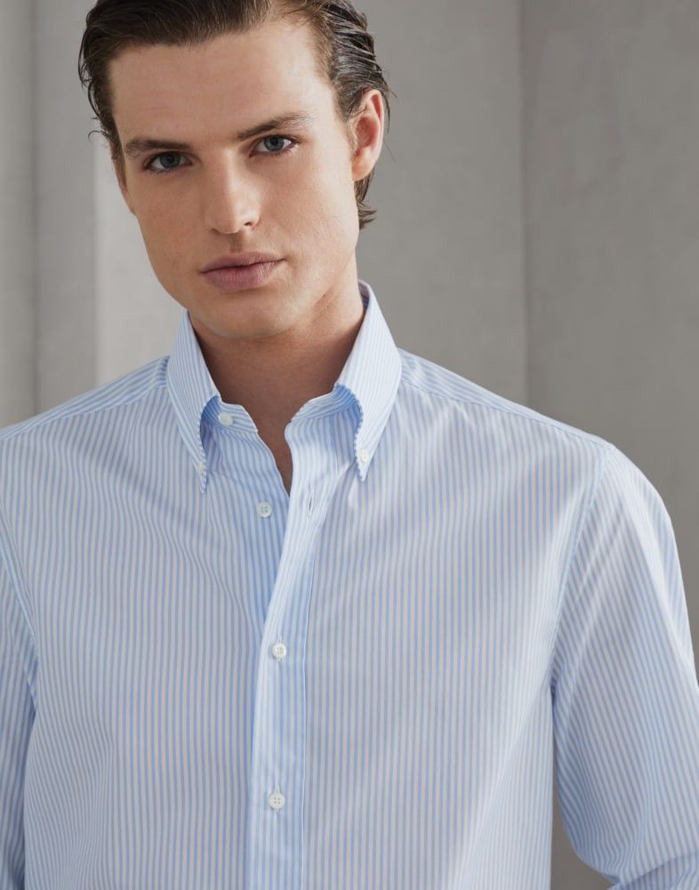 Brunello Cucinelli o1w1db10825 Shirt in Blue Size US XL / EU 56 / 4 - 2 Thumbnail