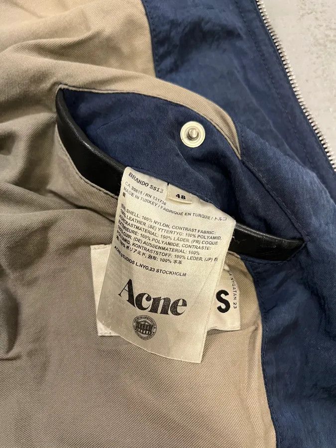 Acne Studios SS2013 Acne Studios Constrast Hybrid Leather & Nylon Navy Bomber Jacket Size US M / EU 48-50 / 2 - 11 Thumbnail