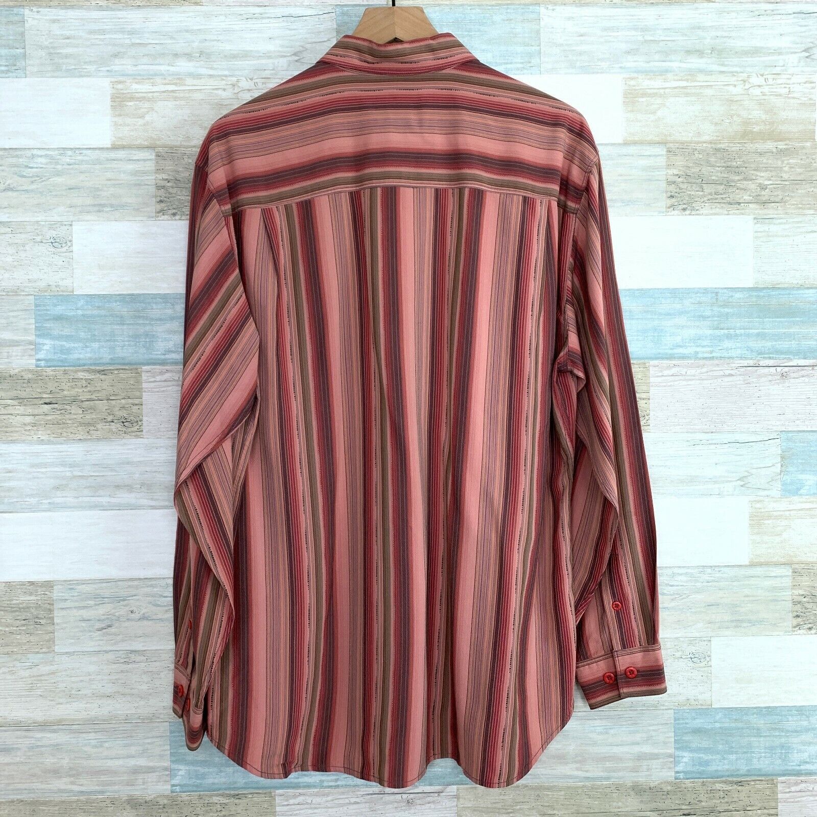 Tommy Bahama Tommy Bahama Pure Silk Striped Shirt Pink Jacquard Mens L Size US L / EU 52-54 / 3 - 4 Thumbnail