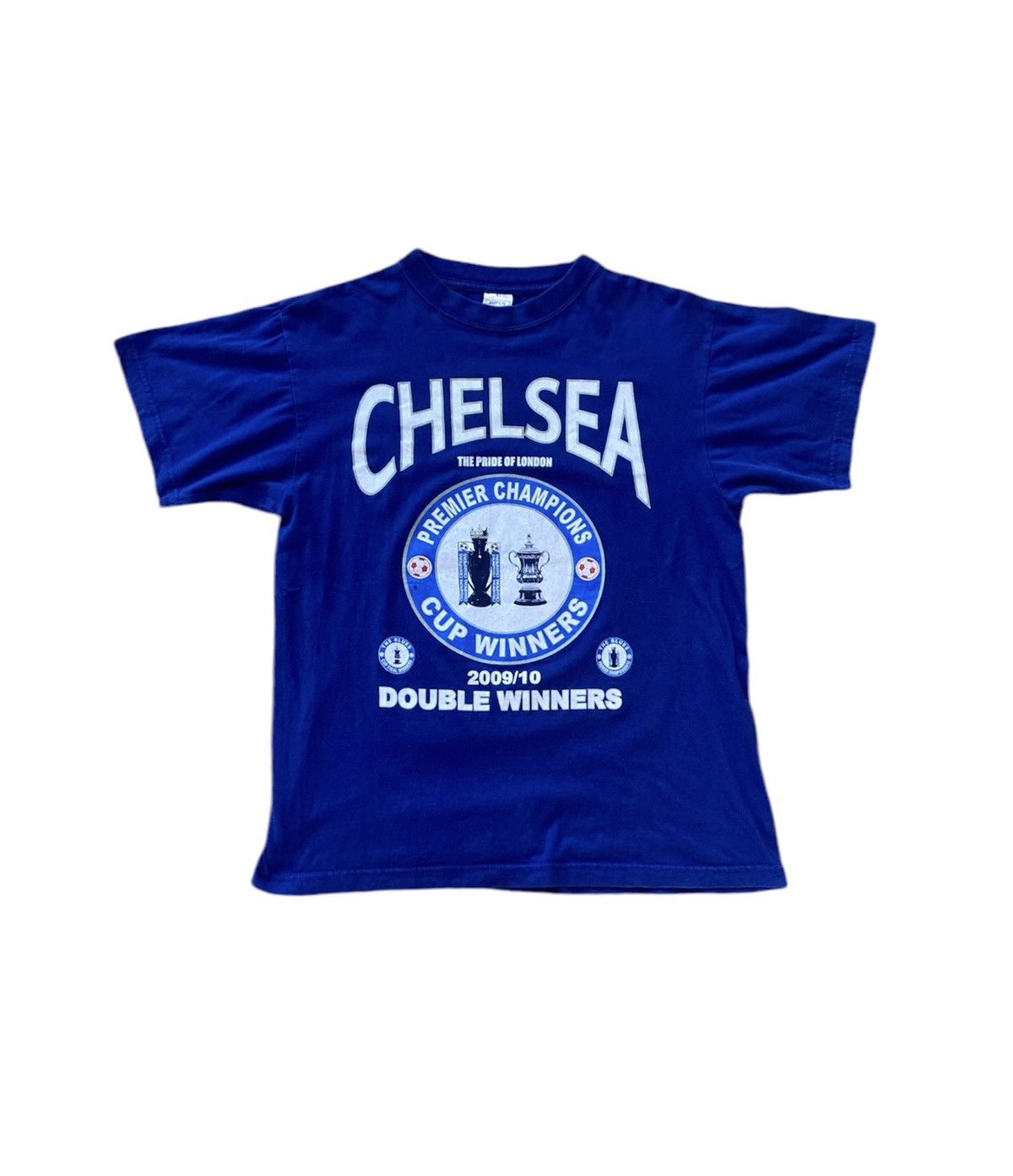 Chelsea Soccer × Vintage Vintage Chelsea Champion 2009/10 Double Winner Tshirt Size US M / EU 48-50 / 2 - 1 Thumbnail