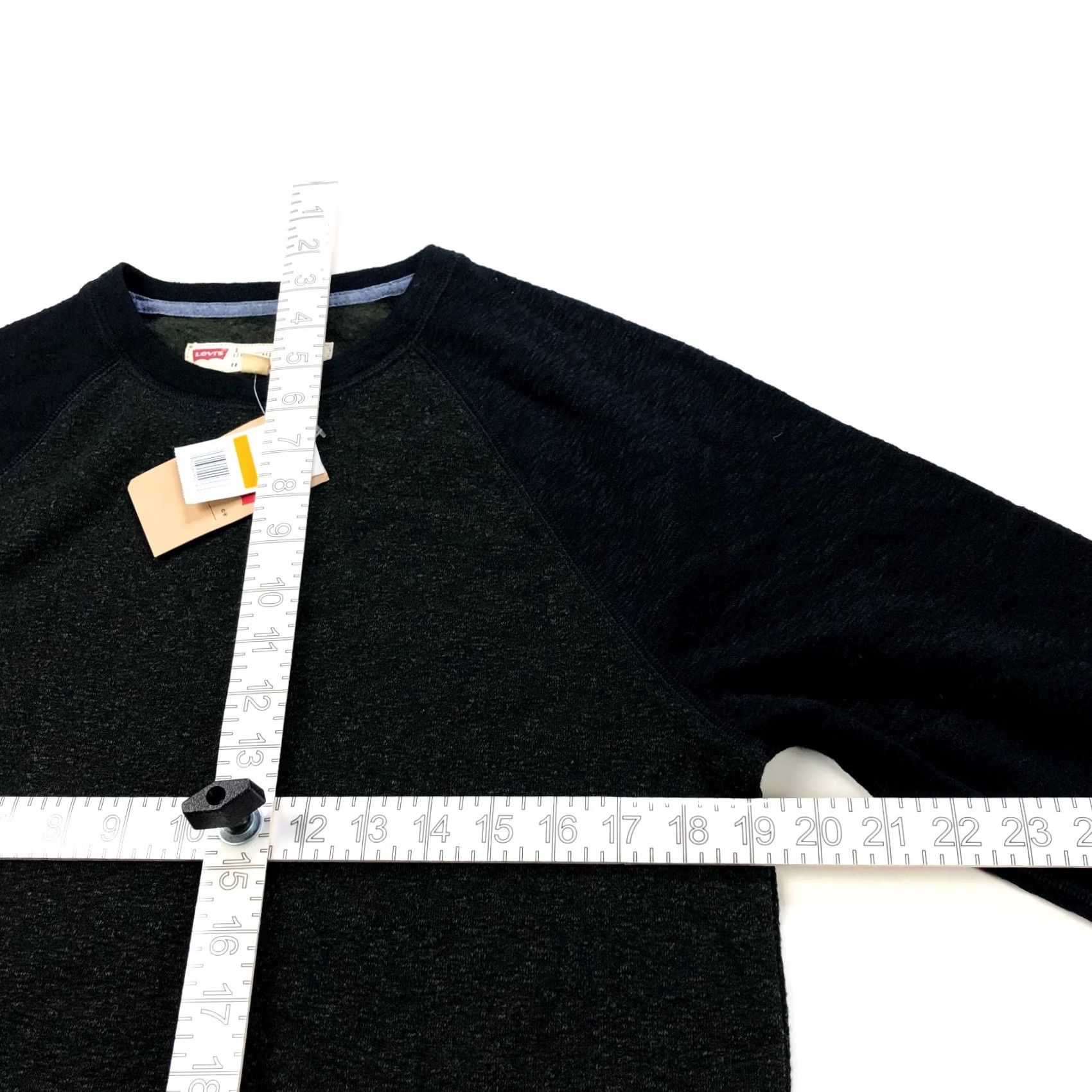 Levi's Levi's Small NEW Mens Pullover Crew Sweatshirt Sweater Green Black Polyester Rayon Knit Casual Shirt Womens Size US S / EU 44-46 / 1 - 5 Thumbnail