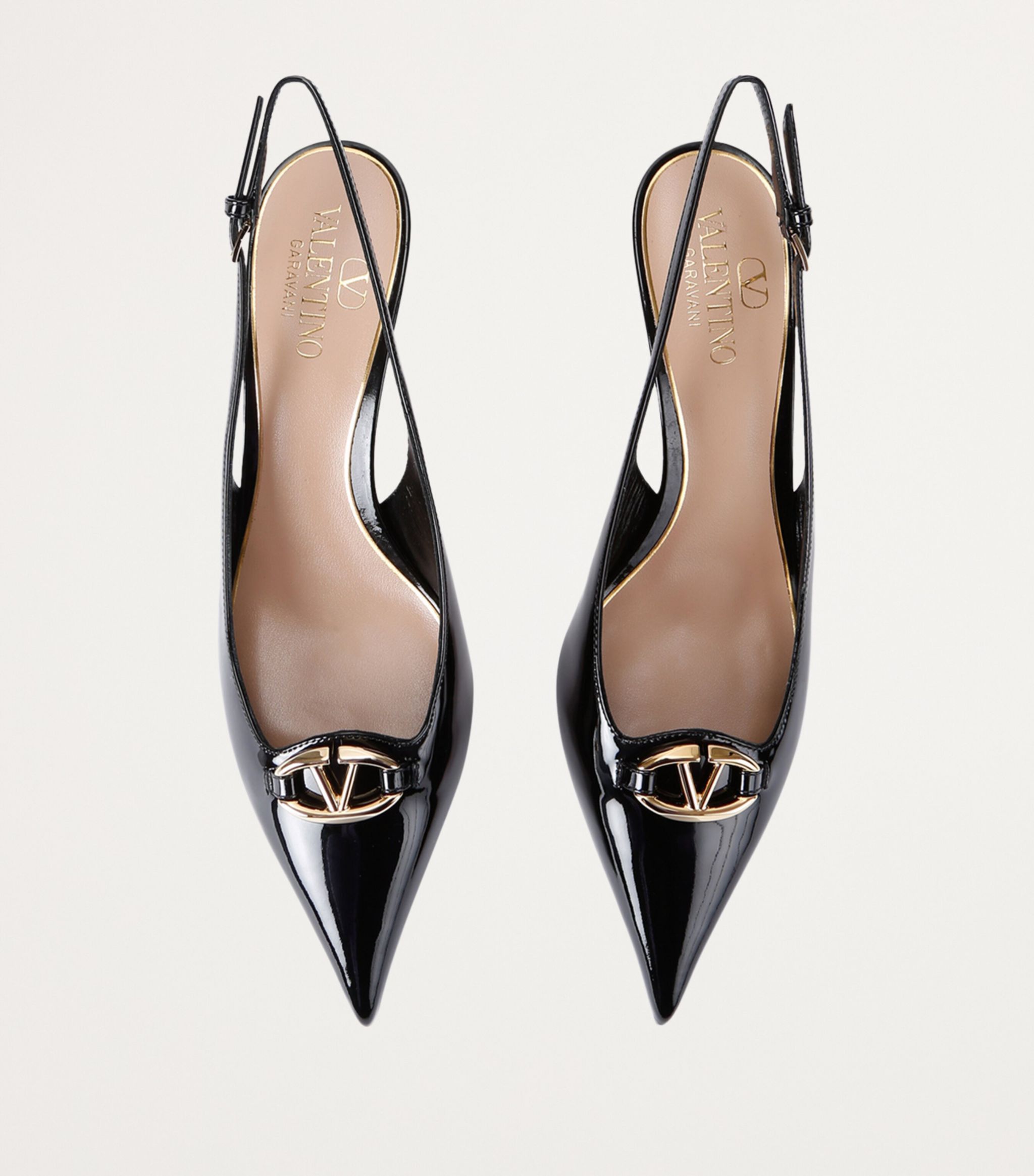 Valentino o1s22i1n0924 Slingback Vlogo Decollete Pumps in Black Size US 7 / IT 37 - 4 Thumbnail