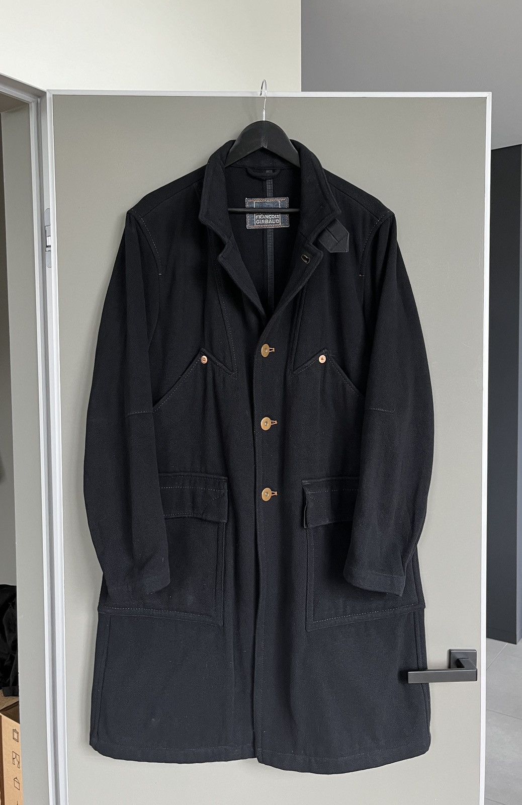 Marithe + Francois Girbaud Marithe + Francois Girbaud Military Style Wool Overcoat Size US L / EU 52-54 / 3 - 1 Thumbnail