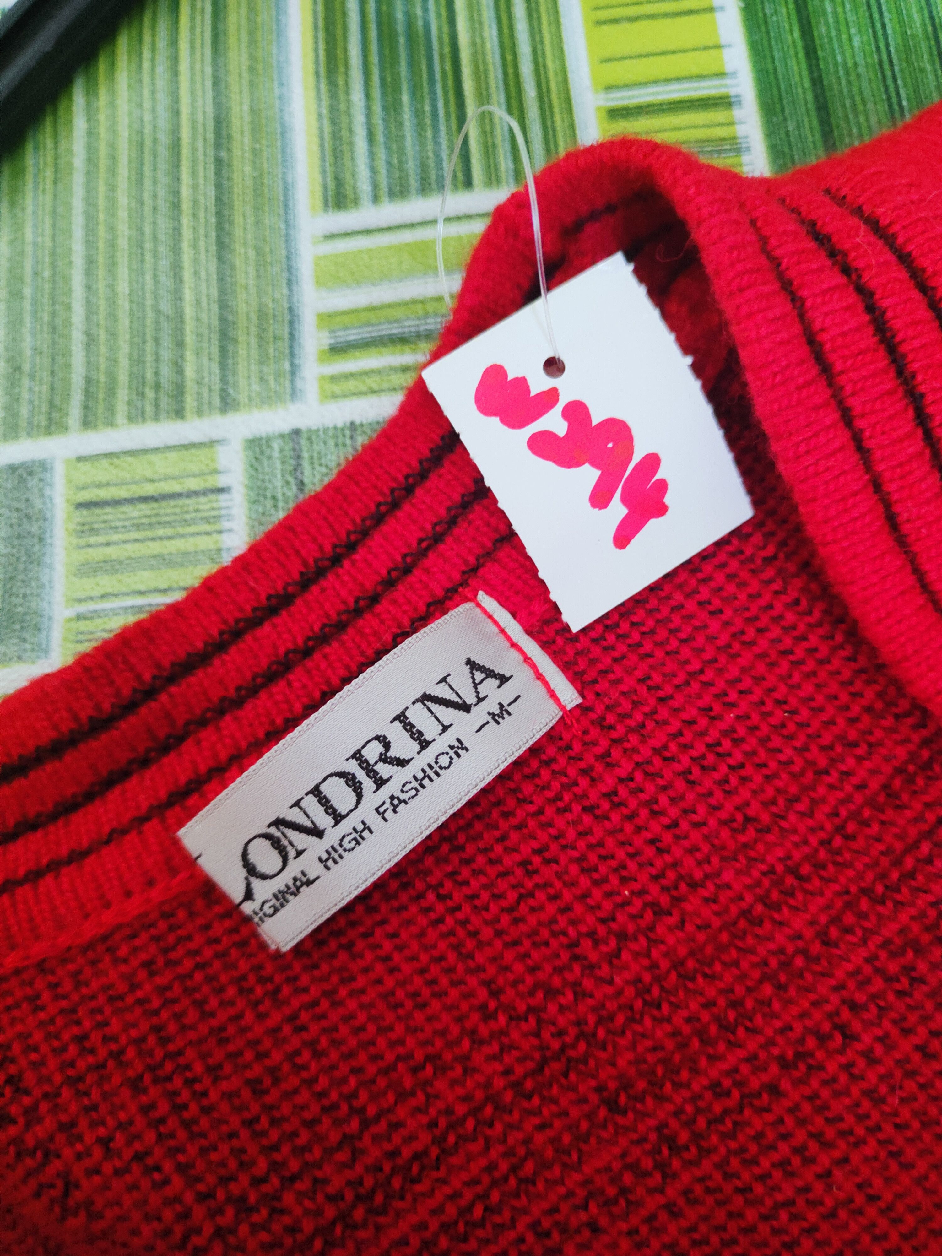 Vintage Londrina Red Knitwear Cardigan #W294 Size M / US 6-8 / IT 42-44 - 11 Thumbnail