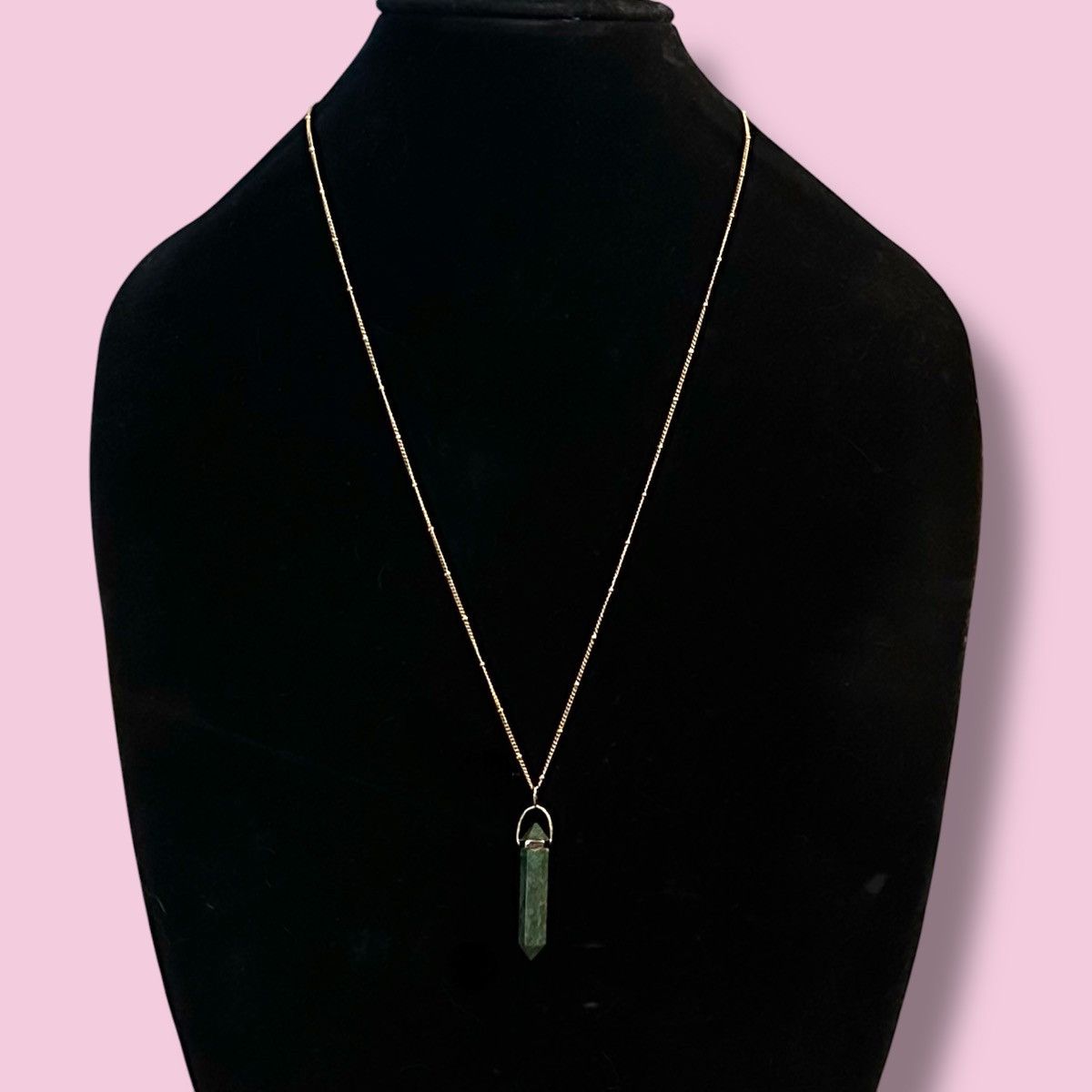Other Gold tone moss agate dagger pendant necklace Size ONE SIZE - 1 Thumbnail