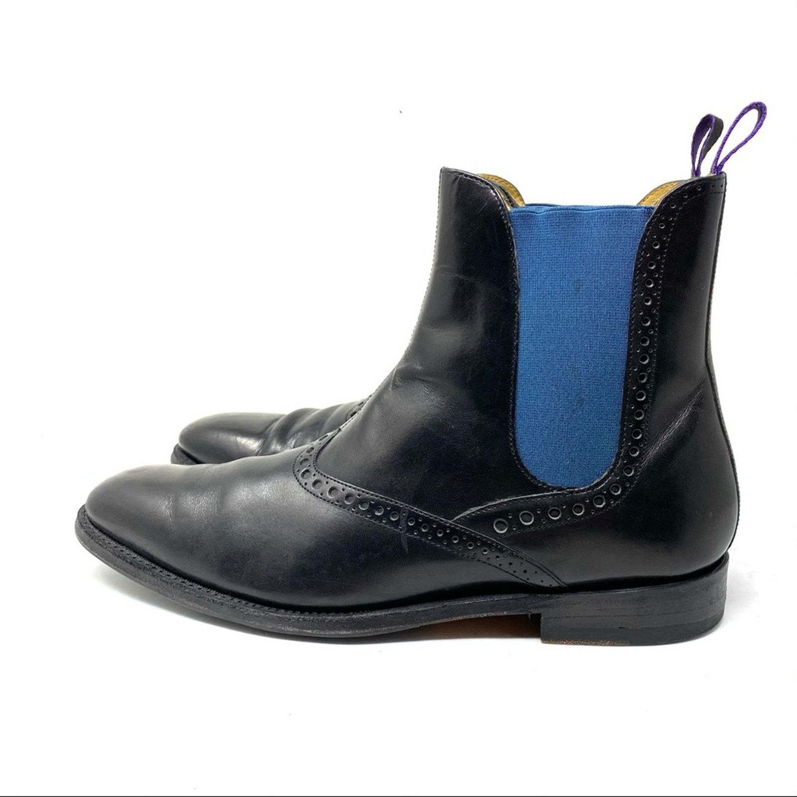 Paul Stuart Paul Stuart black leather brogue Chelsea pull on boots 8 Size US 8 / EU 41 - 3 Thumbnail