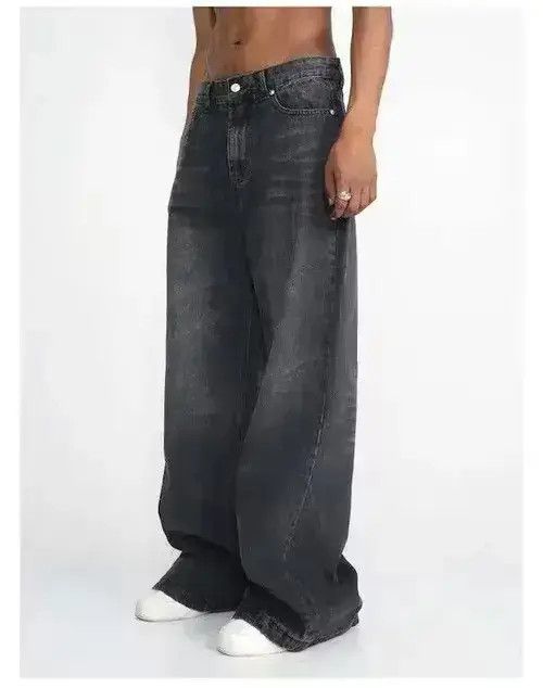 Japanese Brand Baggy Flared Wide Leg Stack Denim Jeans Size US 32 / EU 48 - 3 Thumbnail