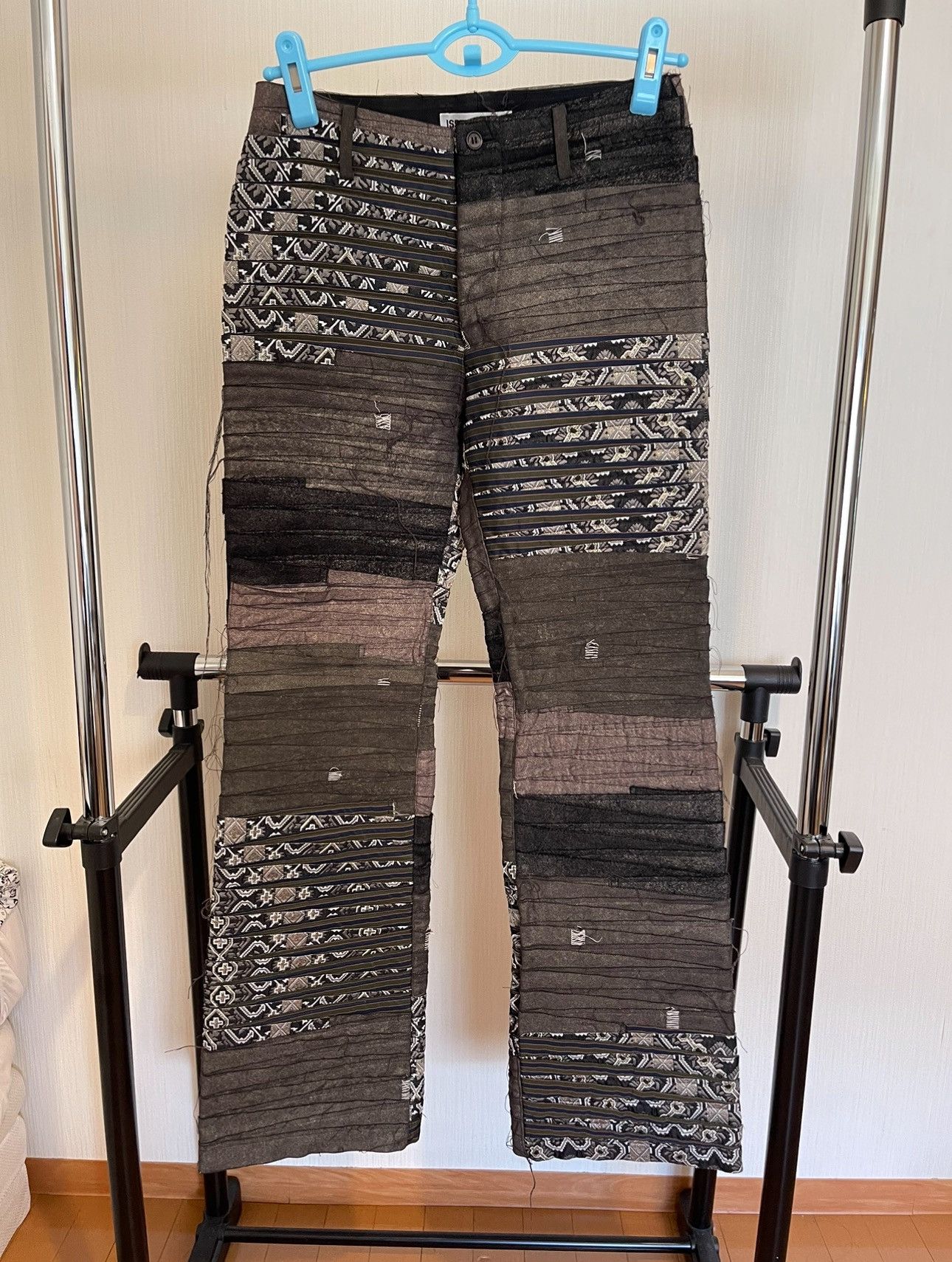 Issey Miyake AW02 Waxed Reconstructed Hagi Patchwork Jeans | Grailed